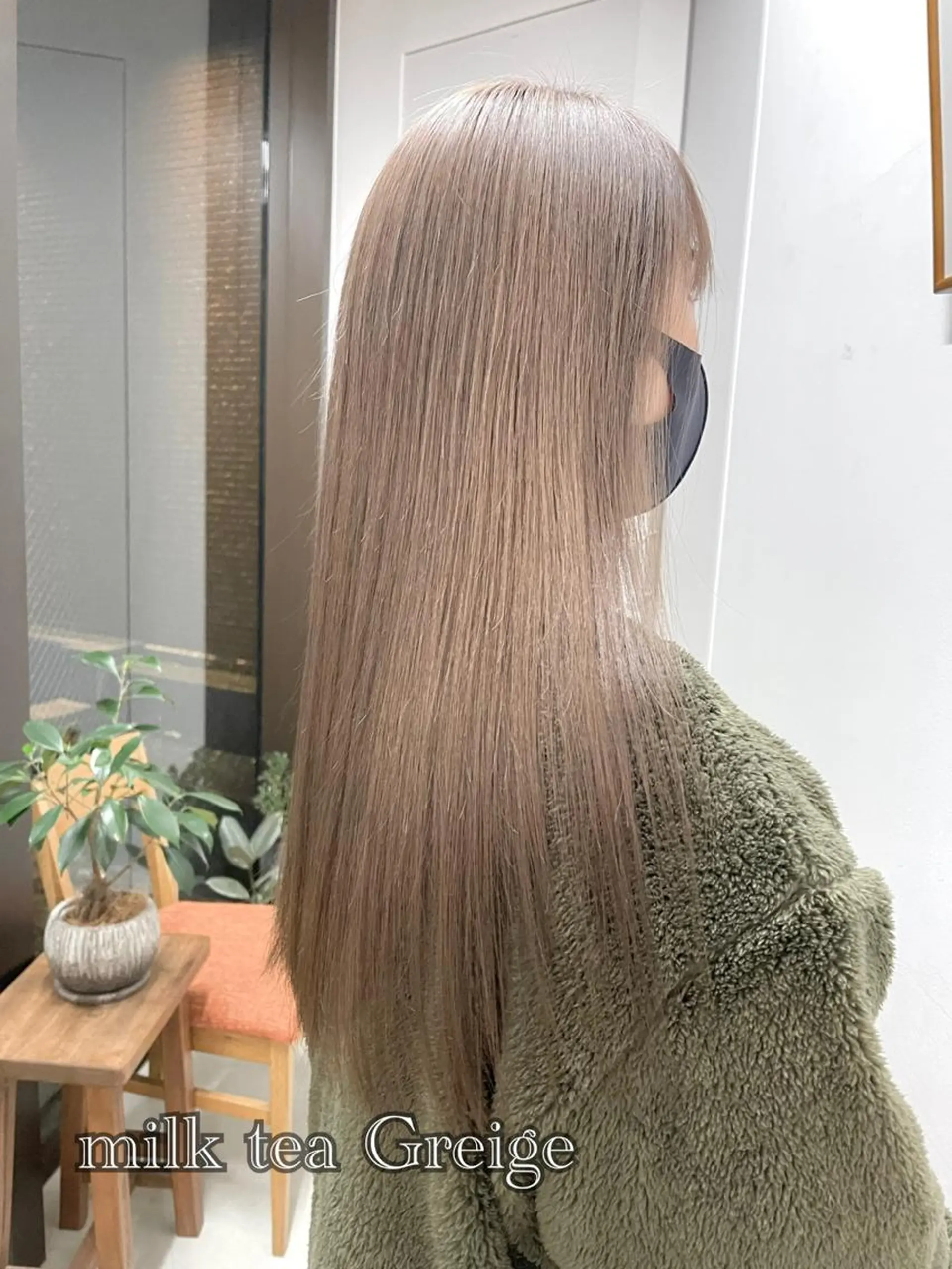 ロング カラー ベージュカラー ブリーチ フォギーベージュ 似合わせショート×透 明感/やじまたかしのヘアスタイル