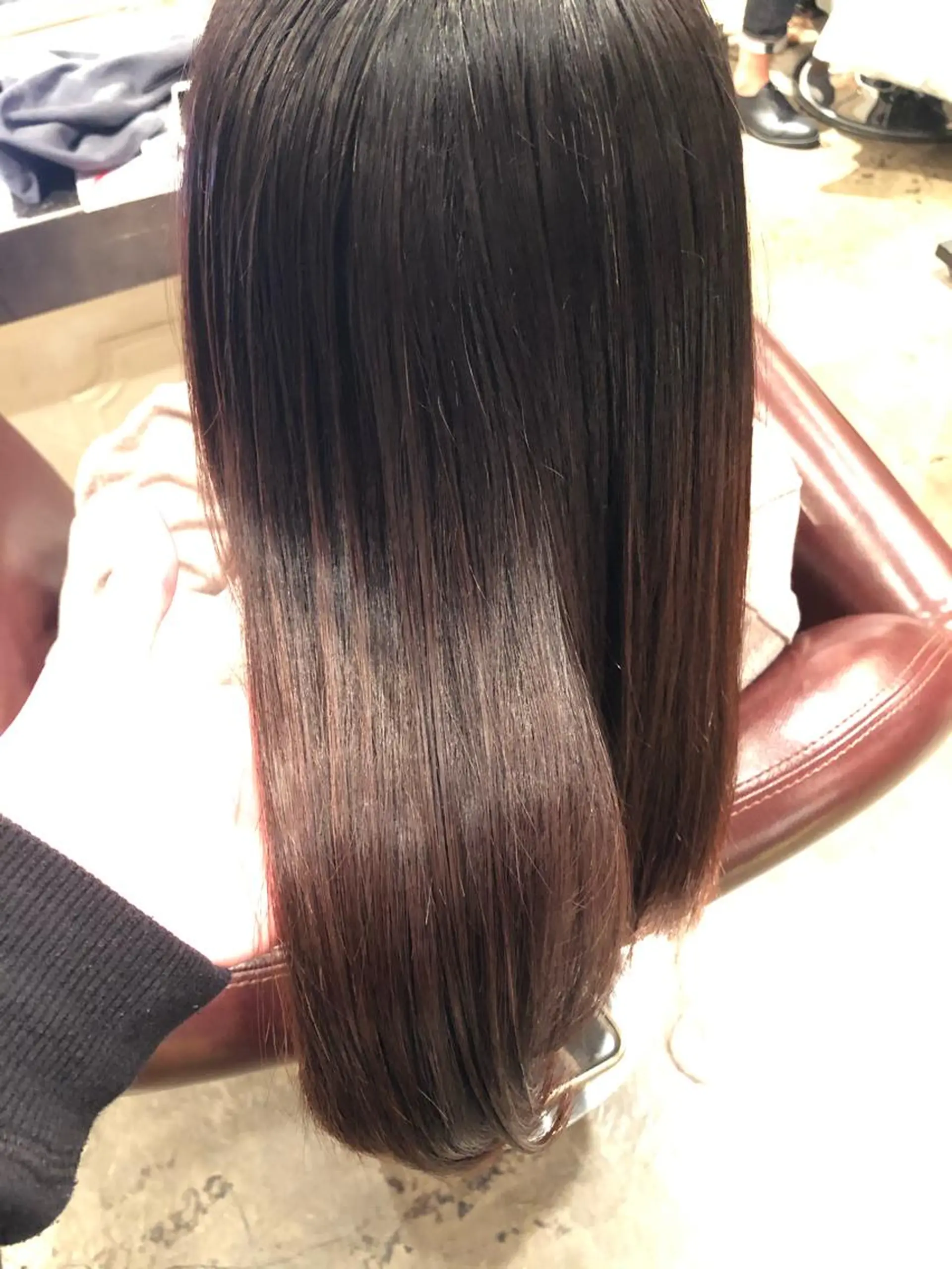 セミロング 髪質改善 トリートメント カット 縮毛矯正 トリートメント 韓国風カット/ 髪質改善 黒崎のヘアスタイル