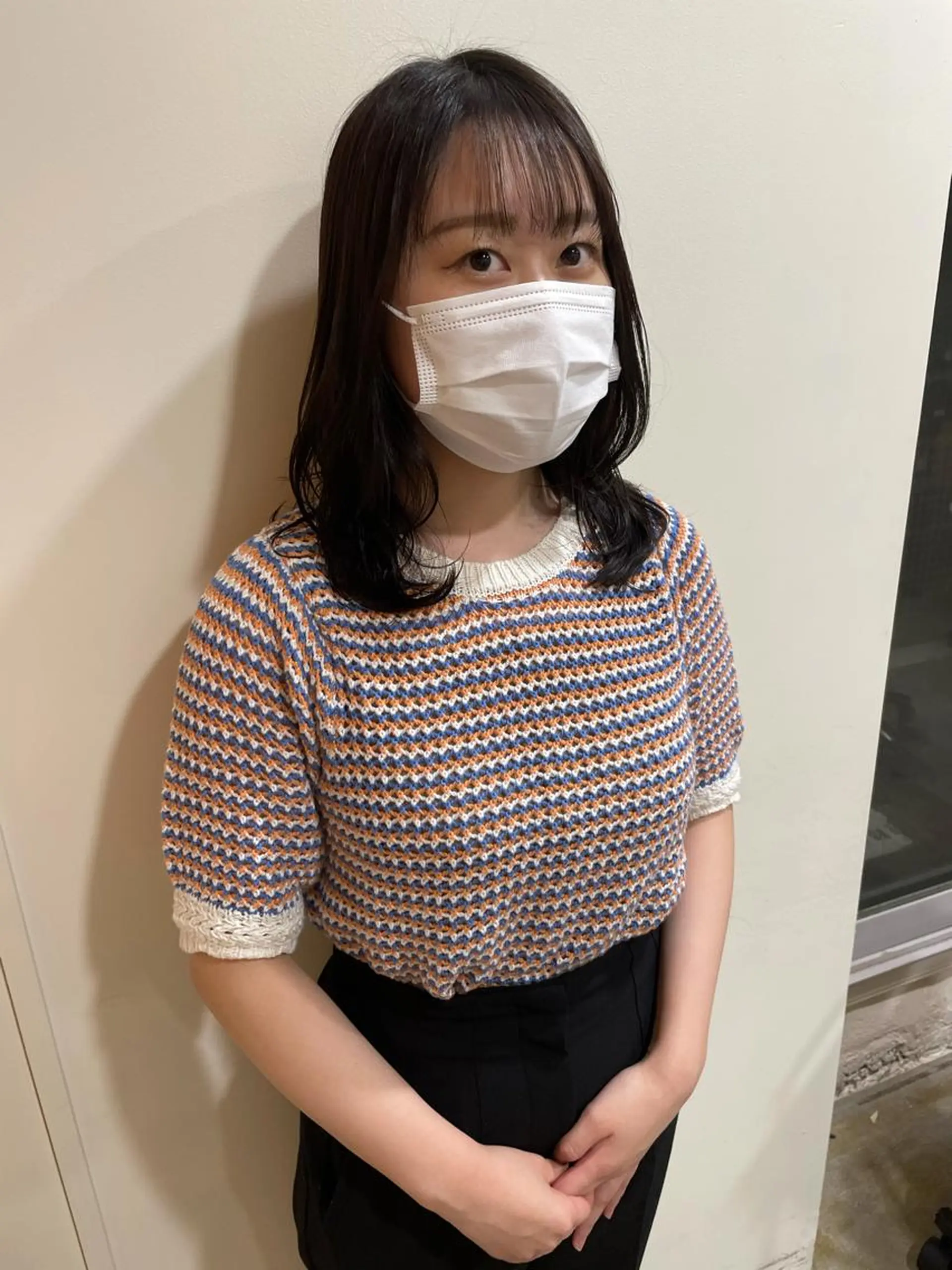 ミディアム カラー カット ヘアカラー トリートメント MIOベージュカラー 柔らかいカラーのヘアスタイル
