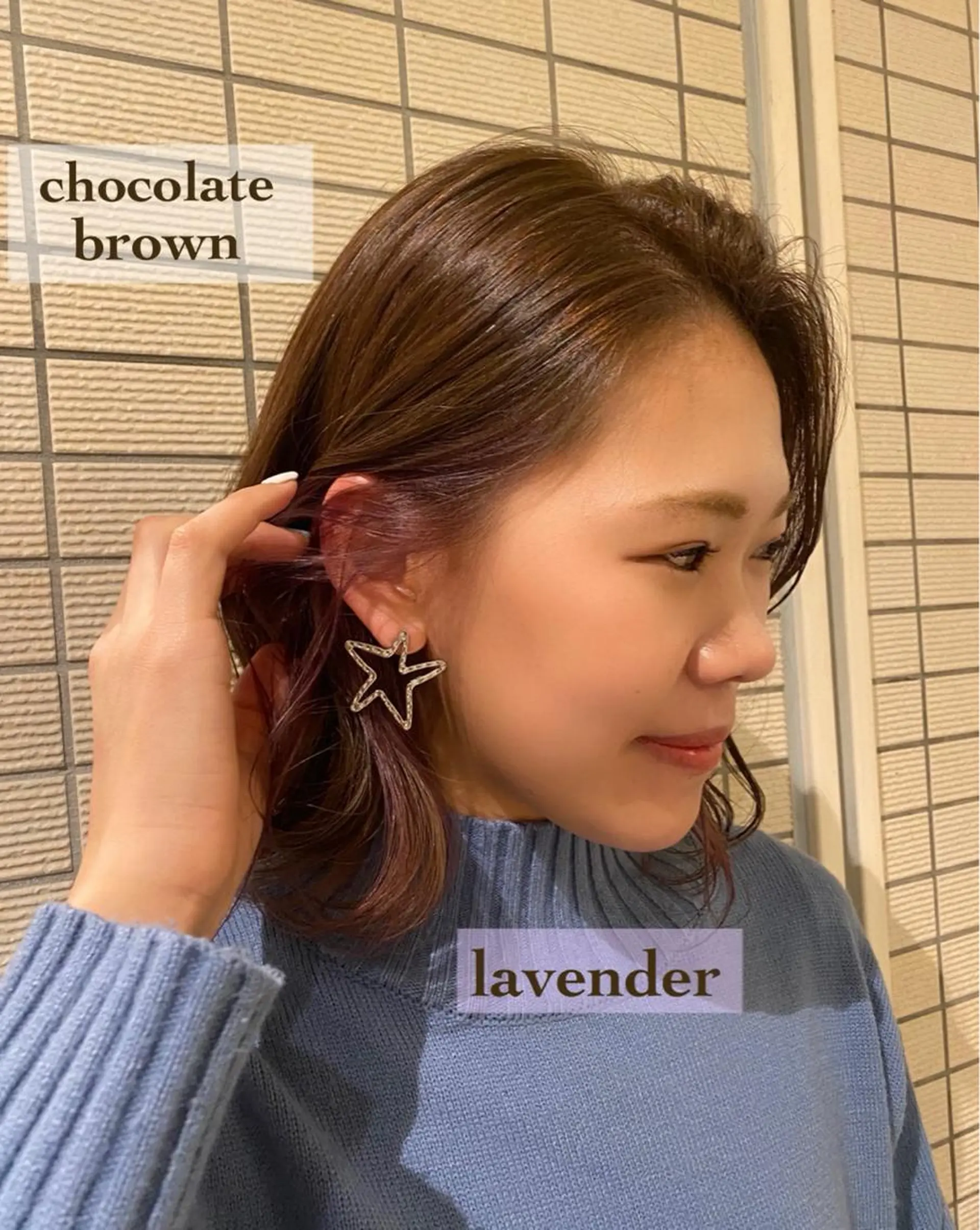 ミディアム カラー ブリーチ ブラウンカラー インナーカラー ラベンダーカラー miiia lash所属・miiia lashのマツエク・マツパデザイン