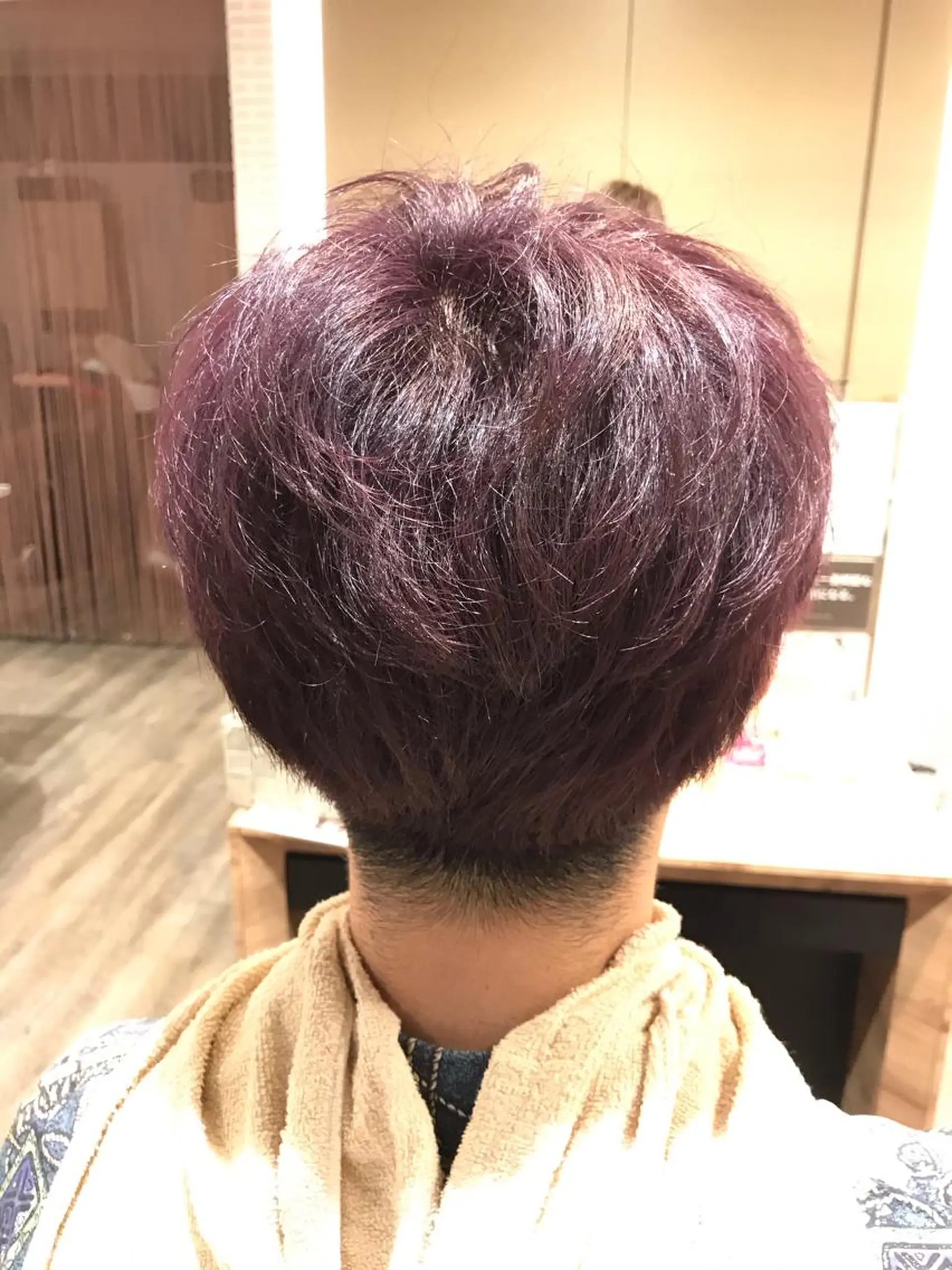 ショート カラー メンズ マッシュ パープルカラー 12月限定クーポン 💕大量更新ブリーチのヘアスタイル