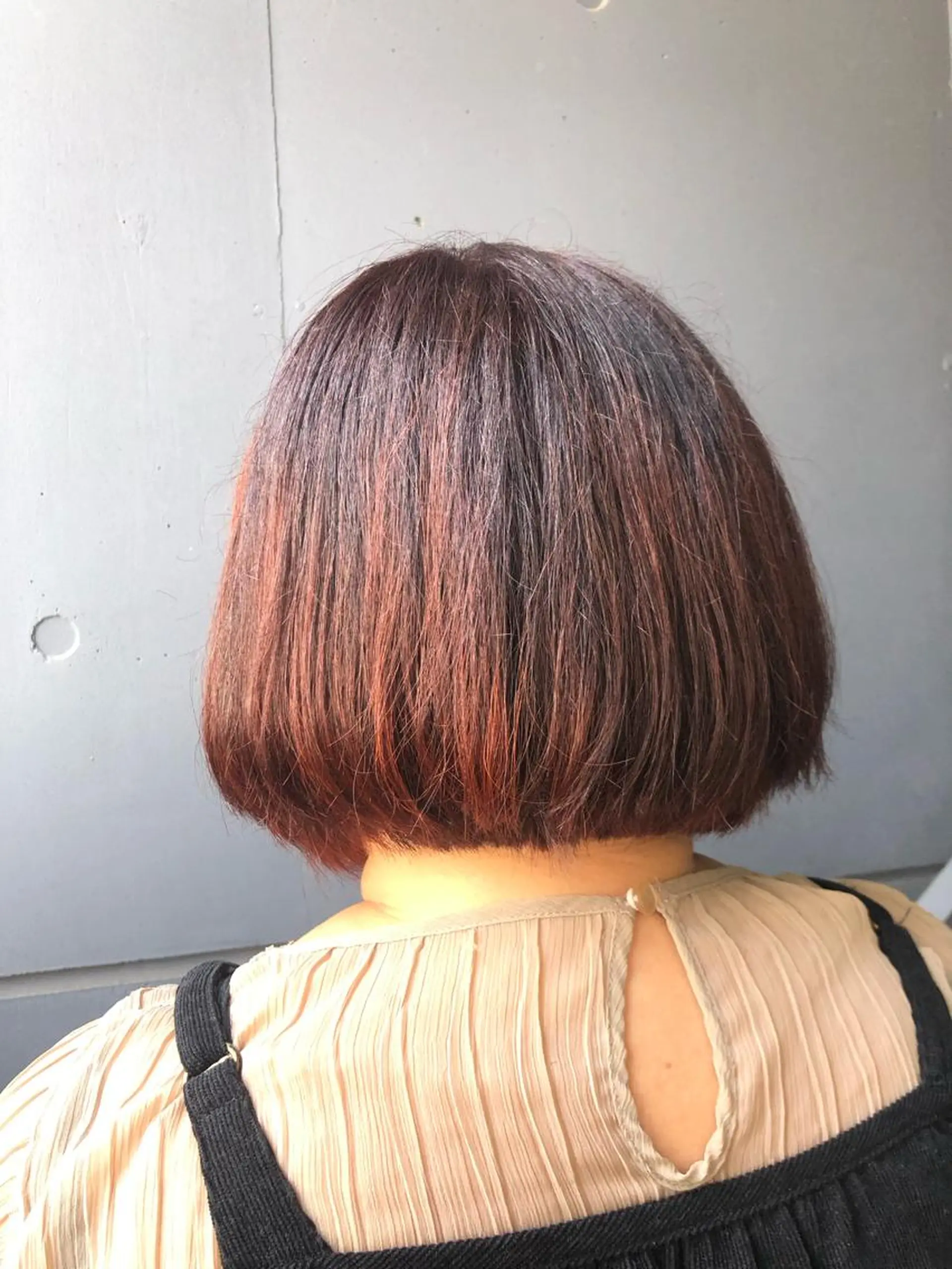 ミディアム カラー ヘアアレンジ レッドカラー 🎀縮毛矯正.暗髪 .艶髪🩶ちひろのヘアスタイル
