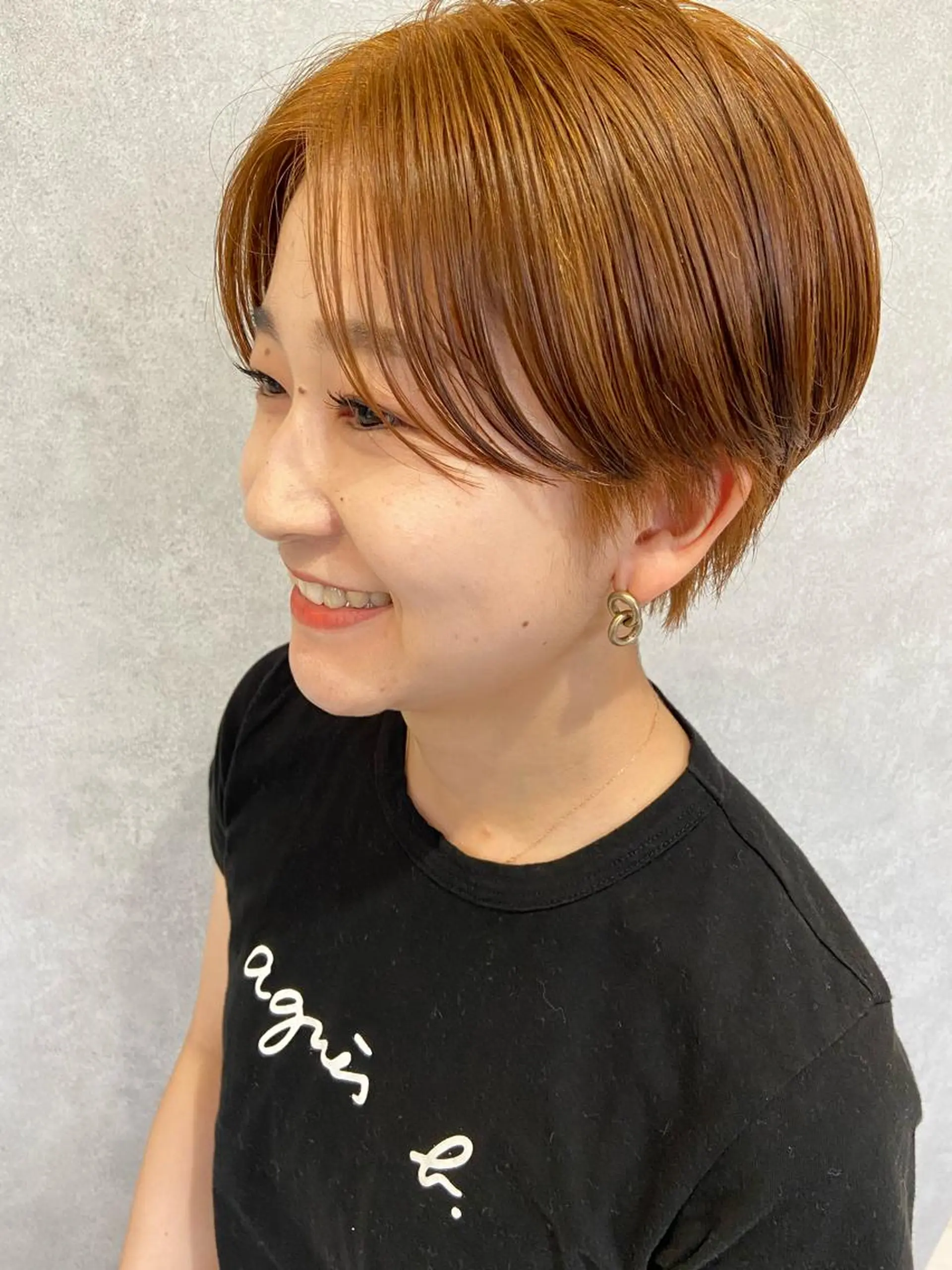 ショート 切りっぱなしボブ ハンサムショート ボブ くせ毛 外国人風カラー カット ヘアカラー トリートメント TECHRISE刈谷所属・田中 大貴のヘアスタイル