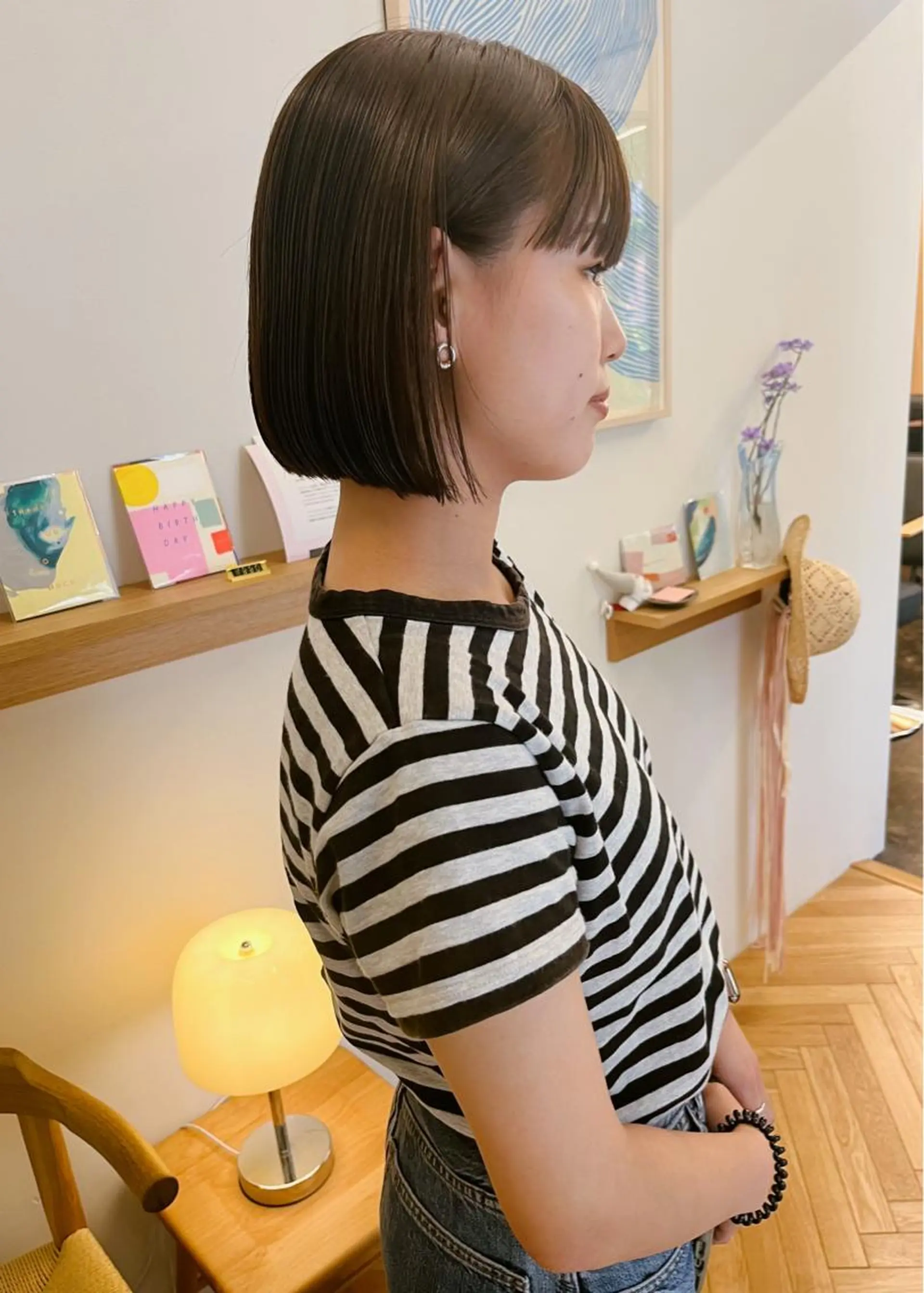 ショート ボブ カット 西山 紗耶香🪽 透明感カラー/ボブのヘアスタイル