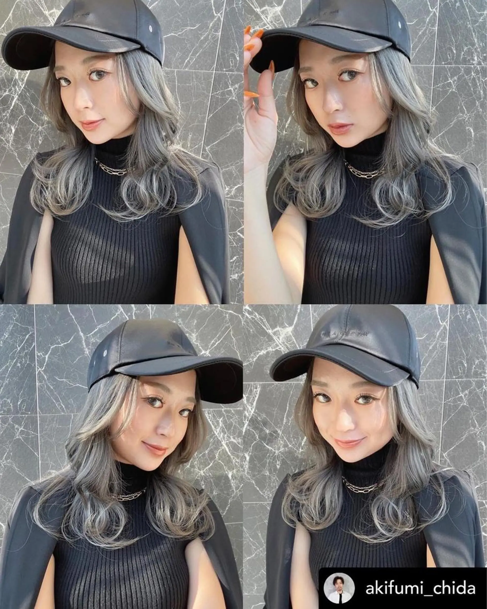 セミロング チダアキフミ Ash大森のヘアスタイル