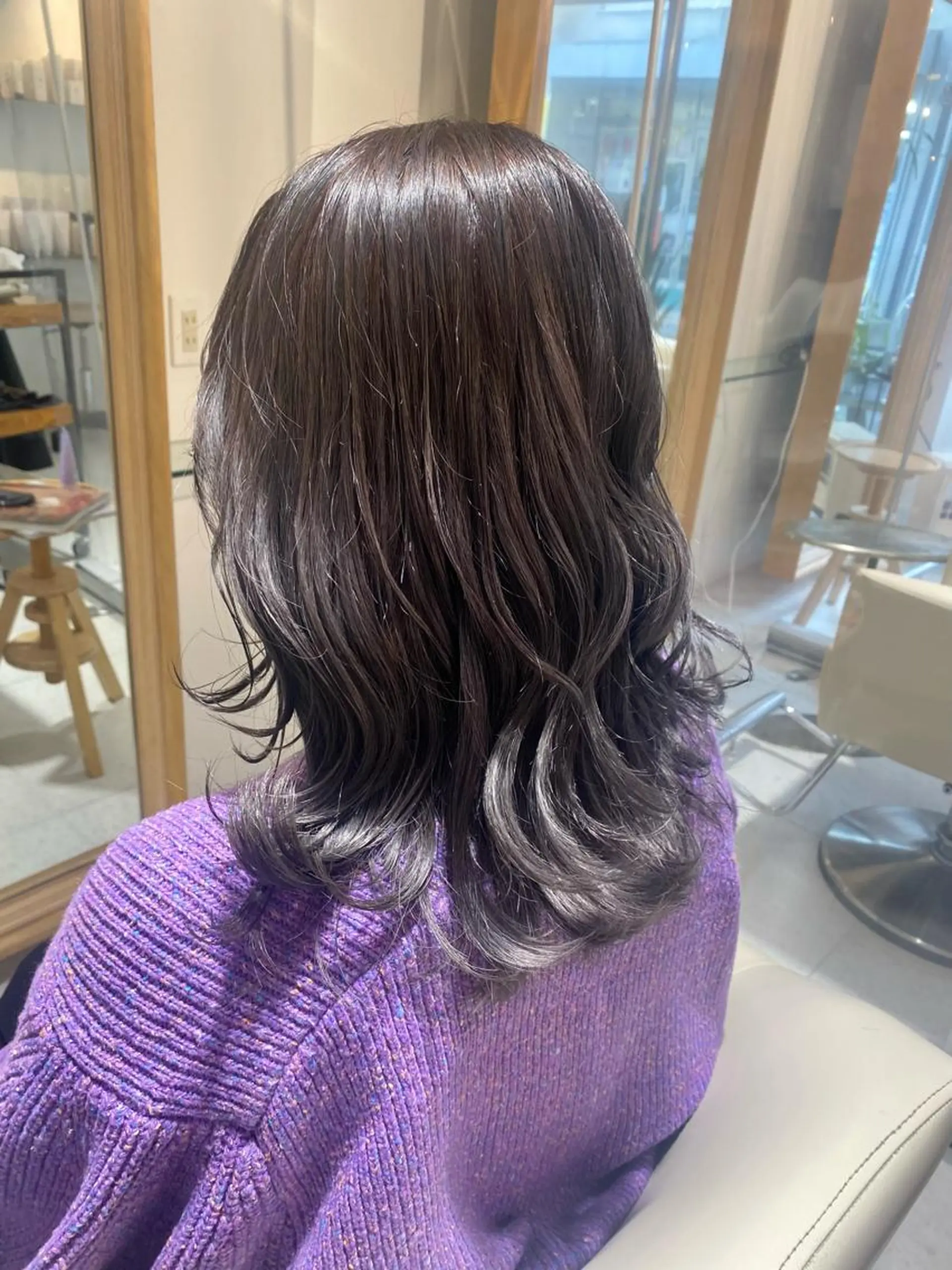 ミディアム カラー ヘアカラー トリートメント 安永 涼のヘアスタイル