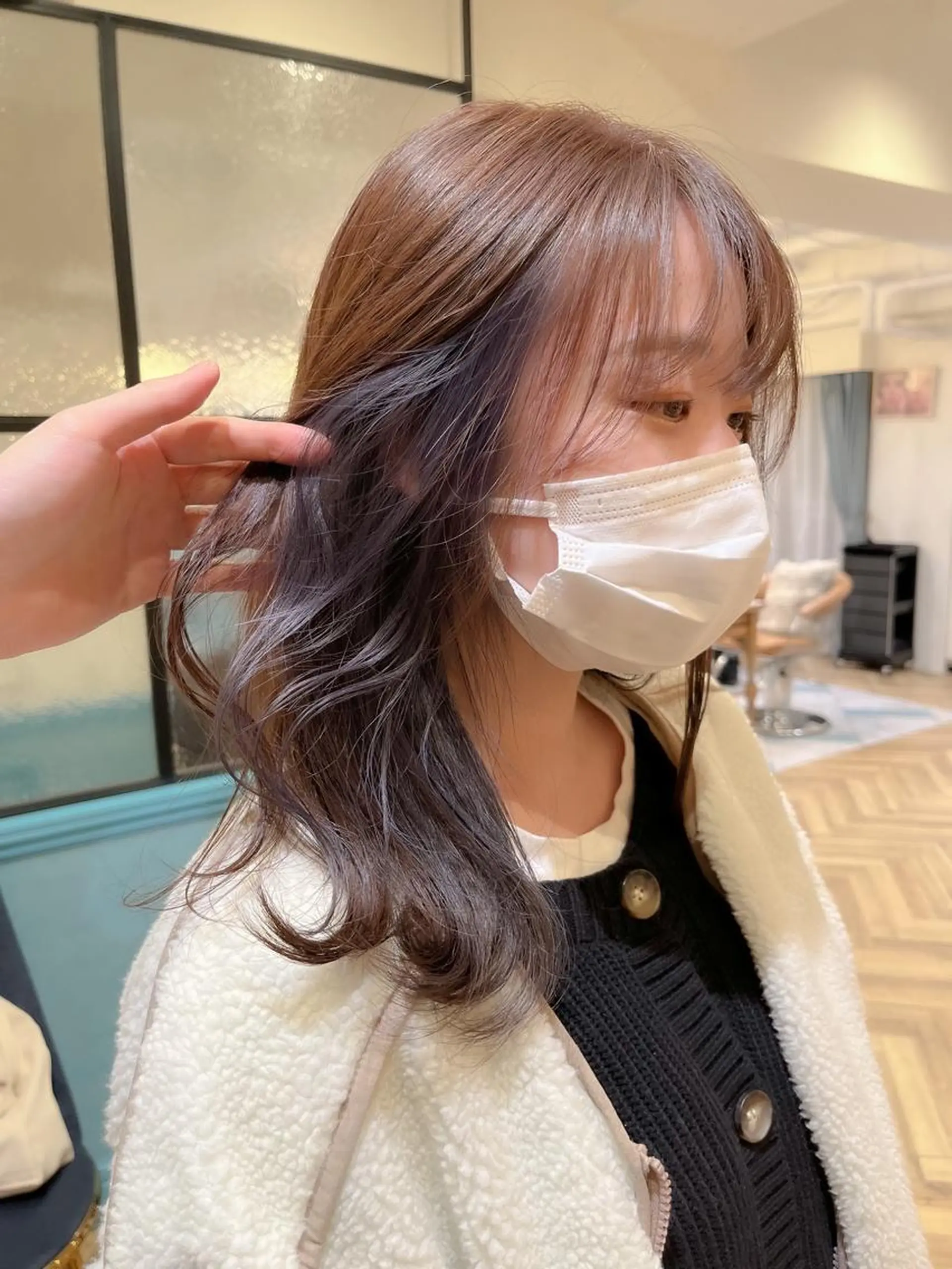 セミロング カラー パーマ ヘアアレンジ 🇰🇷韓国ヘア/ レイヤー/まさ❣️のヘアスタイル