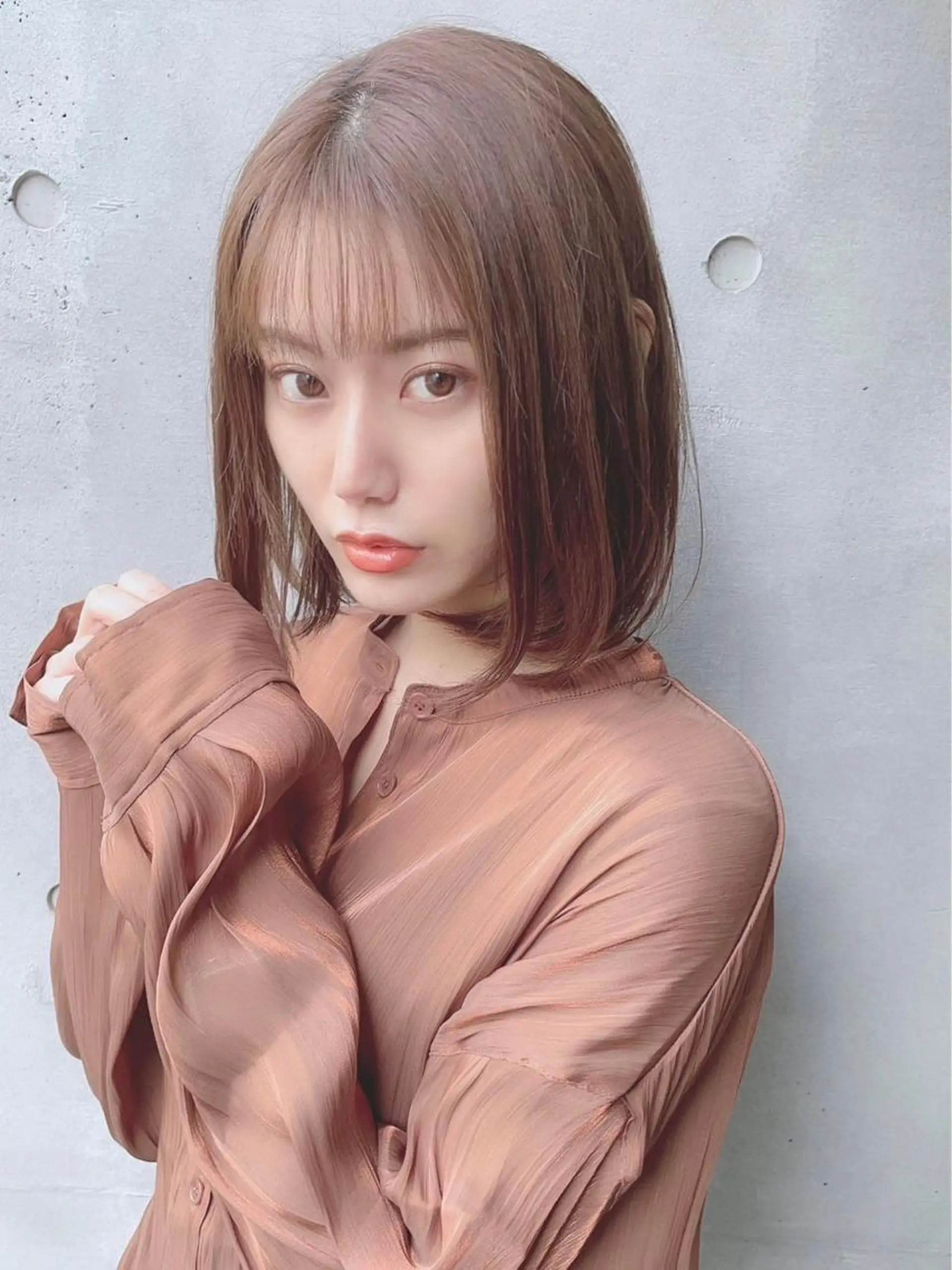 ミディアム カラー パーマ ヘアアレンジ 【公式】amble luxe池袋東口💛のヘアスタイル