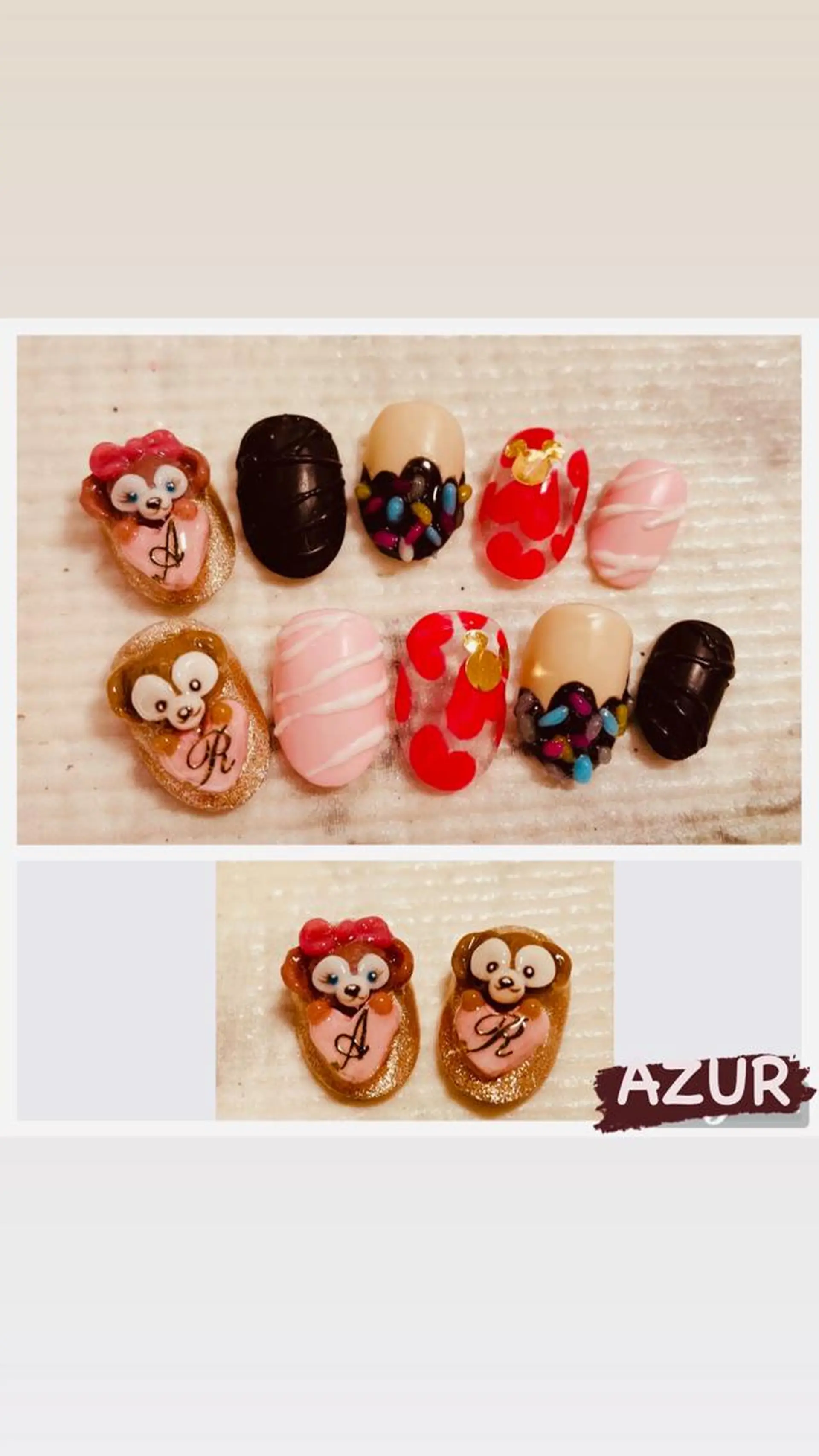 ネイル ネイルチップ バレンタイン AZUR N&eyelashのネイルデザイン
