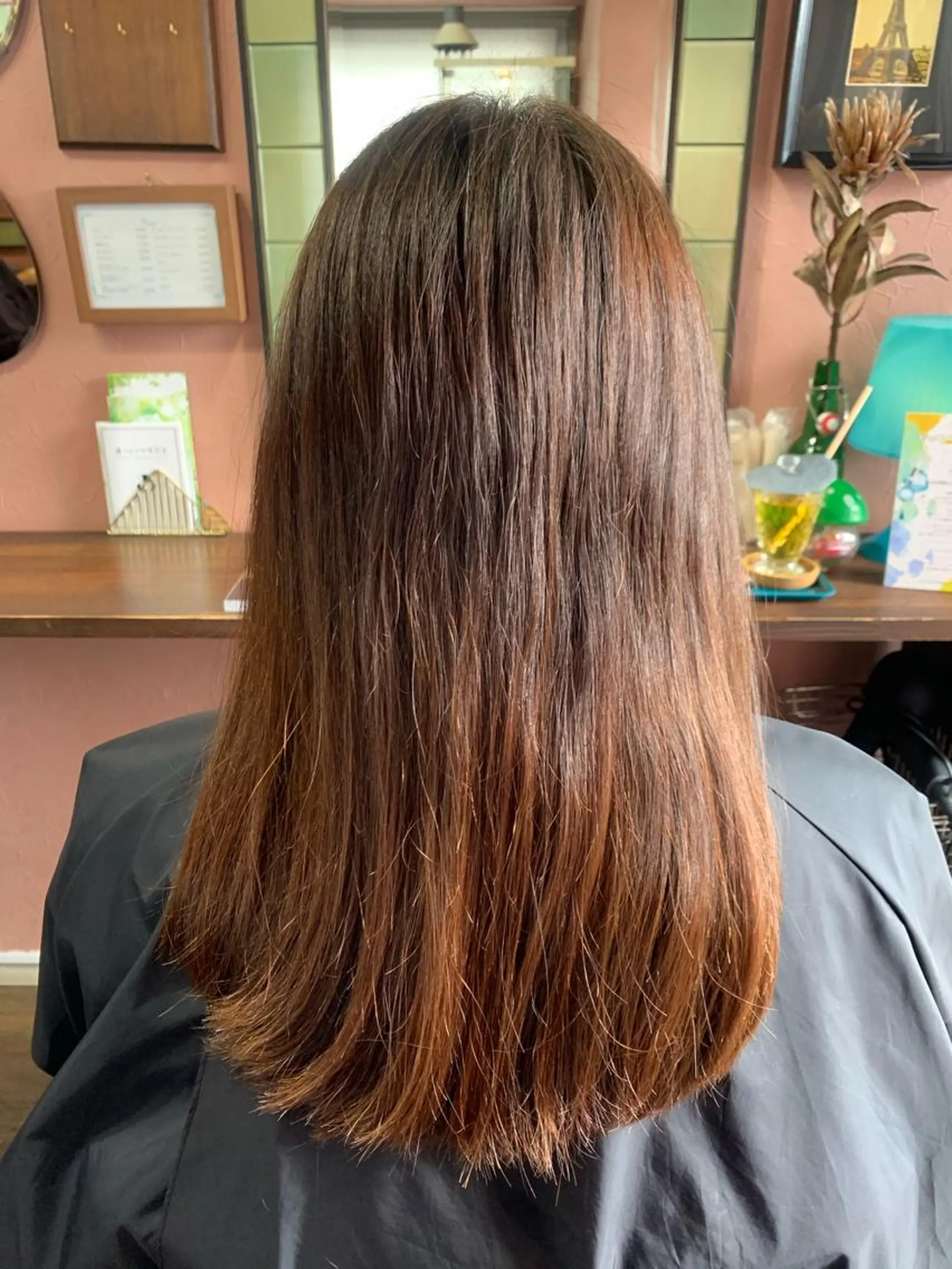 セミロング カラー アクアカラー くせ毛 髪質改善 トリートメント カット ヘアカラー トリートメント サダハルカ ｜chouetteのヘアスタイル