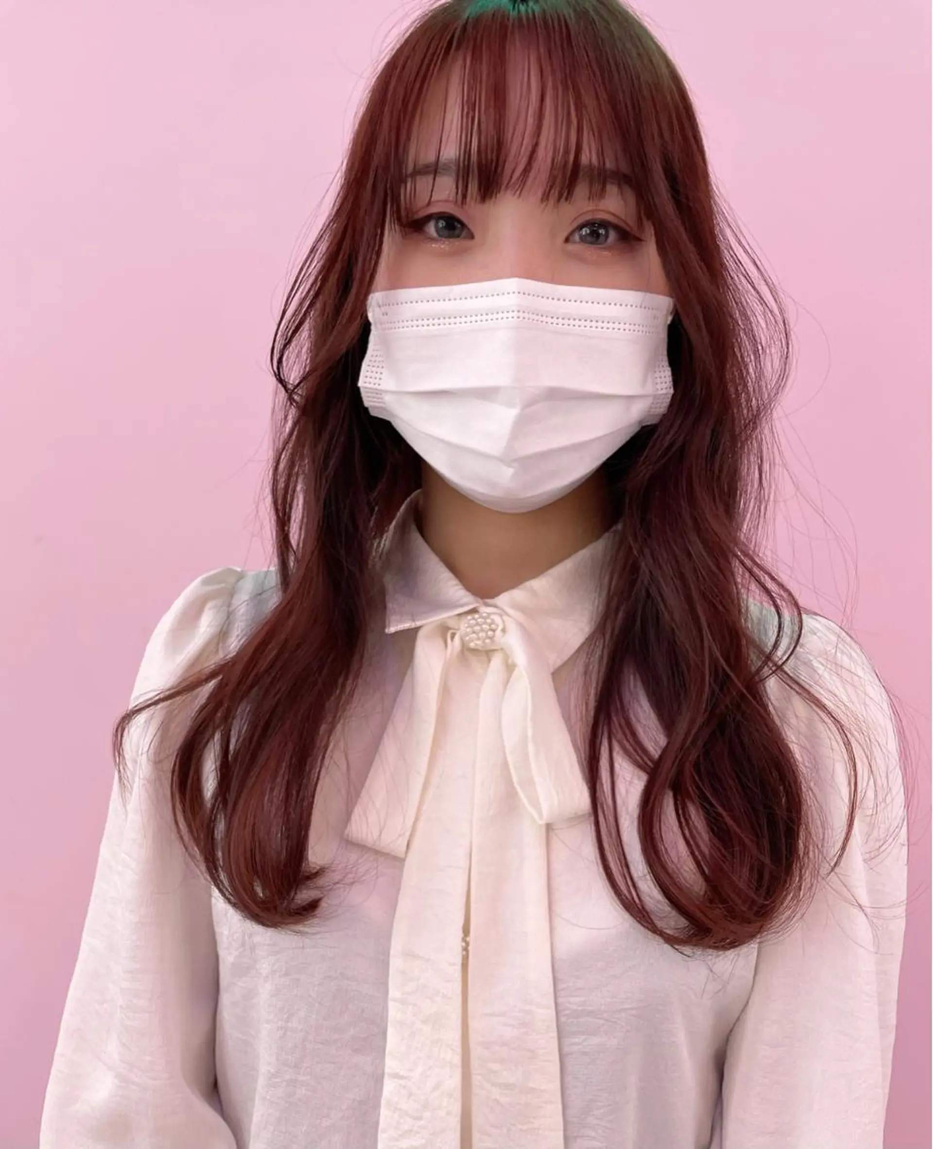 ロング カラー おくれ毛 心斎橋/ブリーチ minamiのヘアスタイル