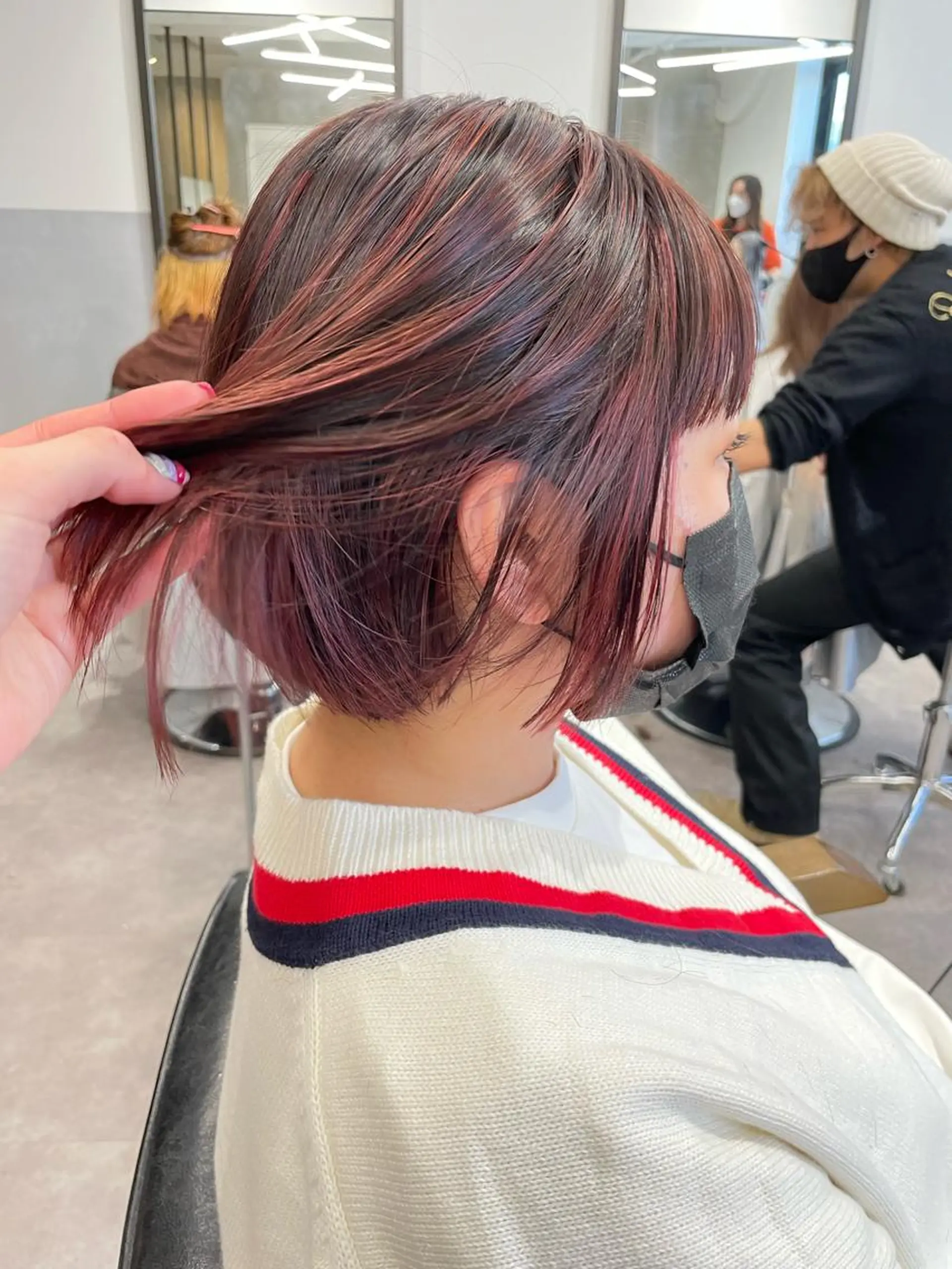 ショート カラー レッドカラー ダブルカラー🎀池袋 RUKAのヘアスタイル