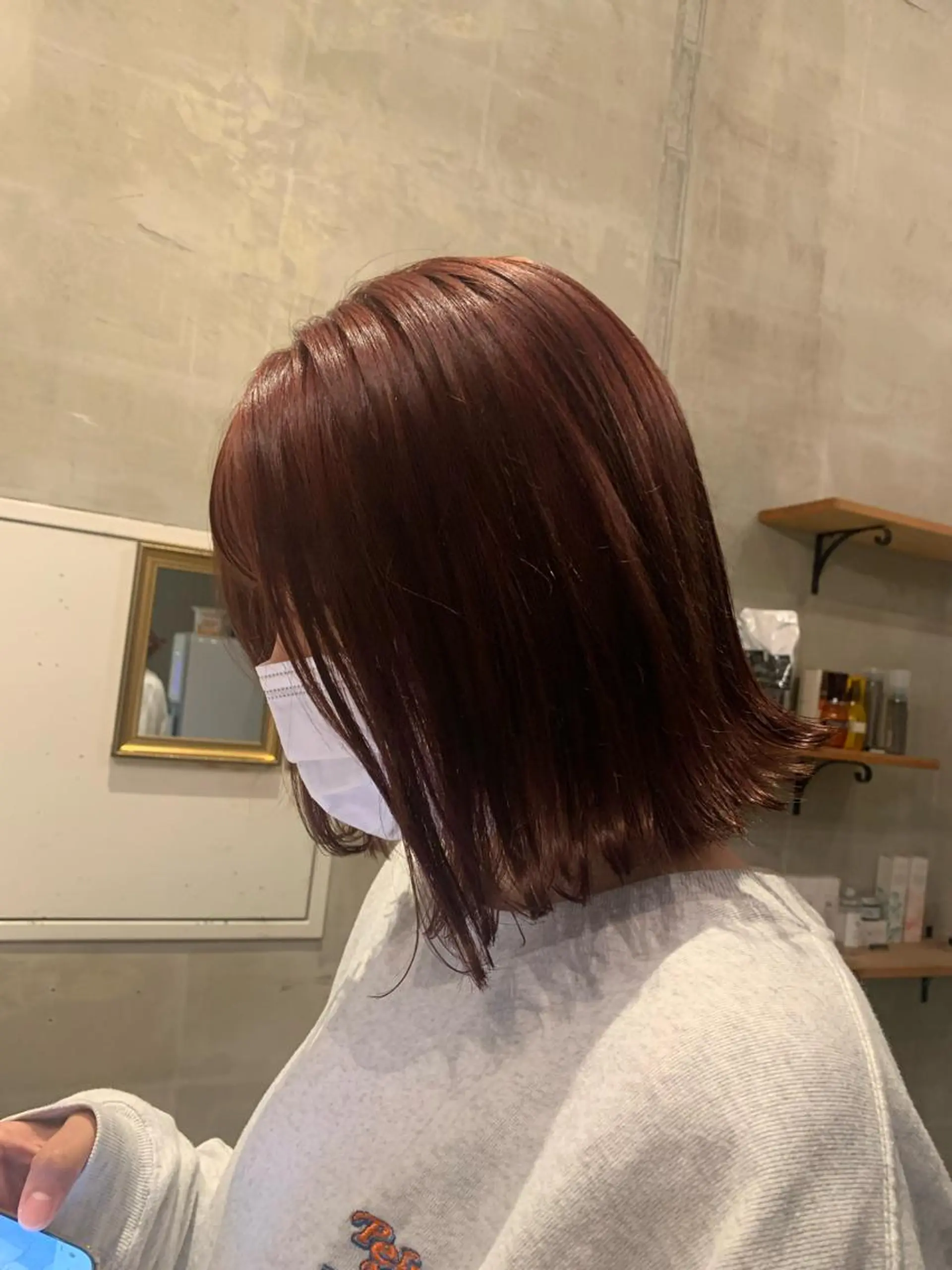 ショート カラー 切りっぱなしボブ ピンクカラー ピンクパープル パープルカラー ボブ カット ヘアカラー トリートメント カネコ ユカリのヘアスタイル