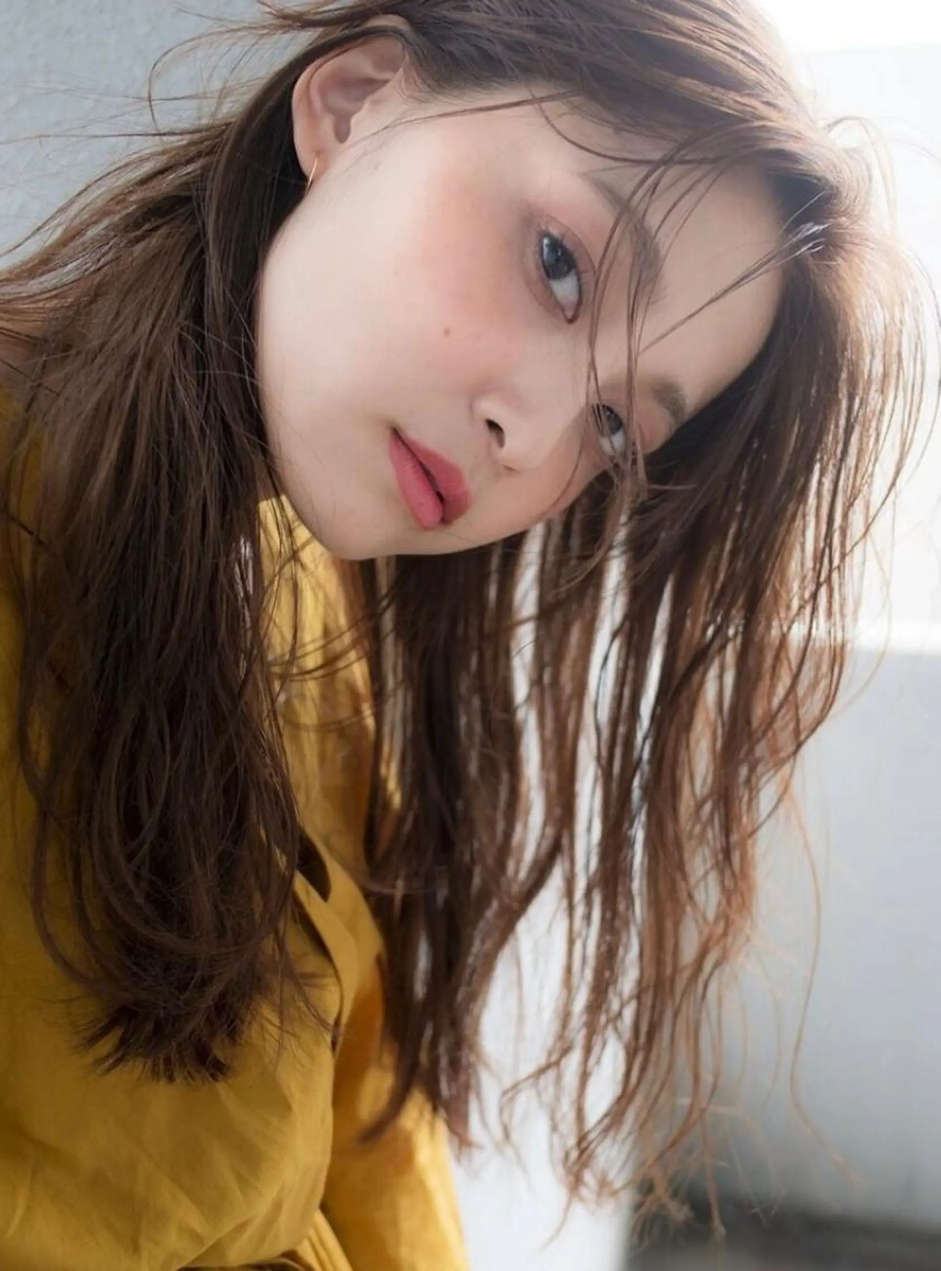 ロング カラー ヘアアレンジ 顔まわり似合わせ 久保田せなのヘアスタイル