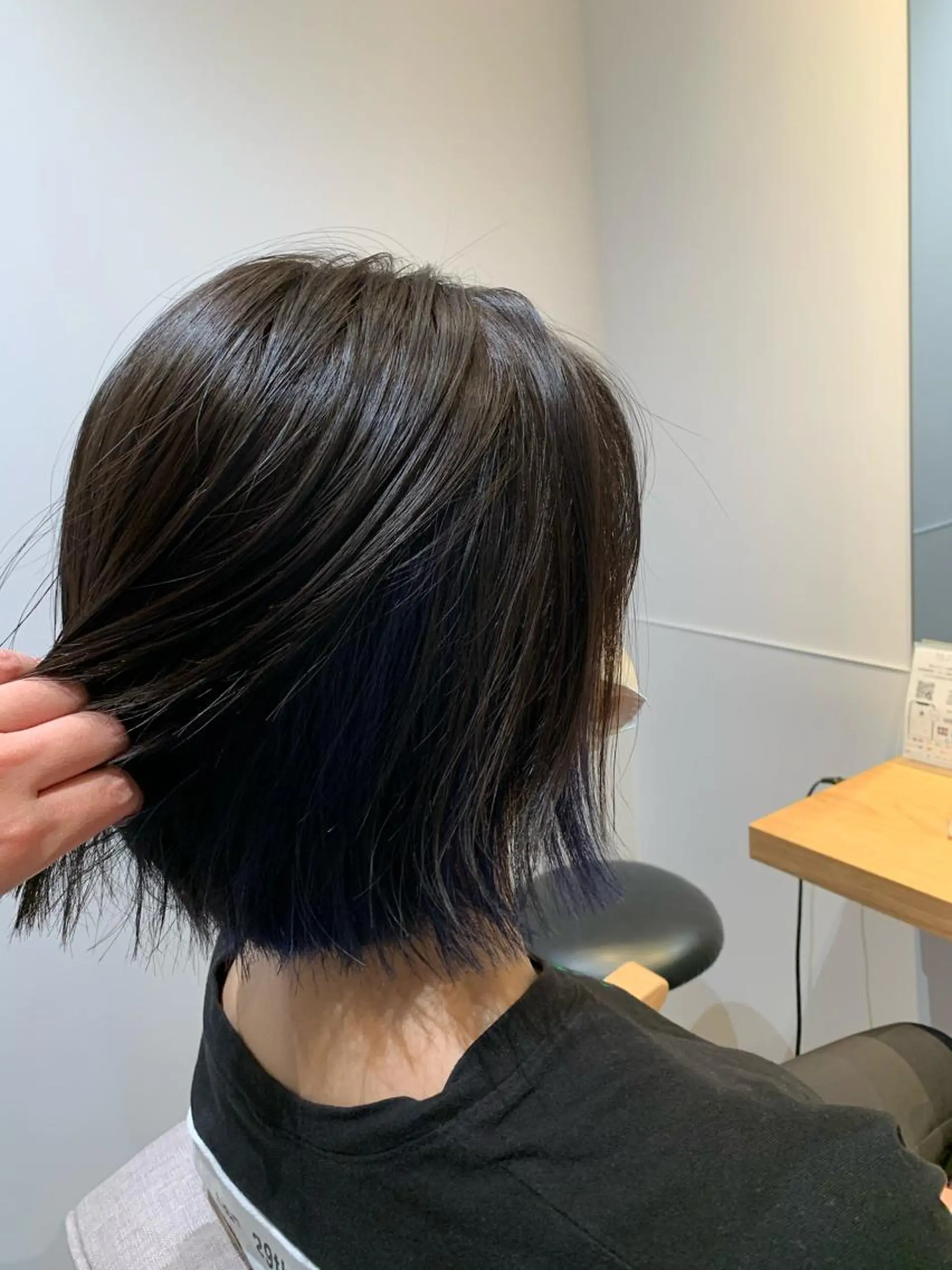 ショート カラー ショートボブ 黒髪 ブルーカラー ブルーブラック インナーカラー GO TODAY SHAiRE SALON 梅田店所属・3ヶ月持ちが良い ボブ/ショートのヘアスタイル