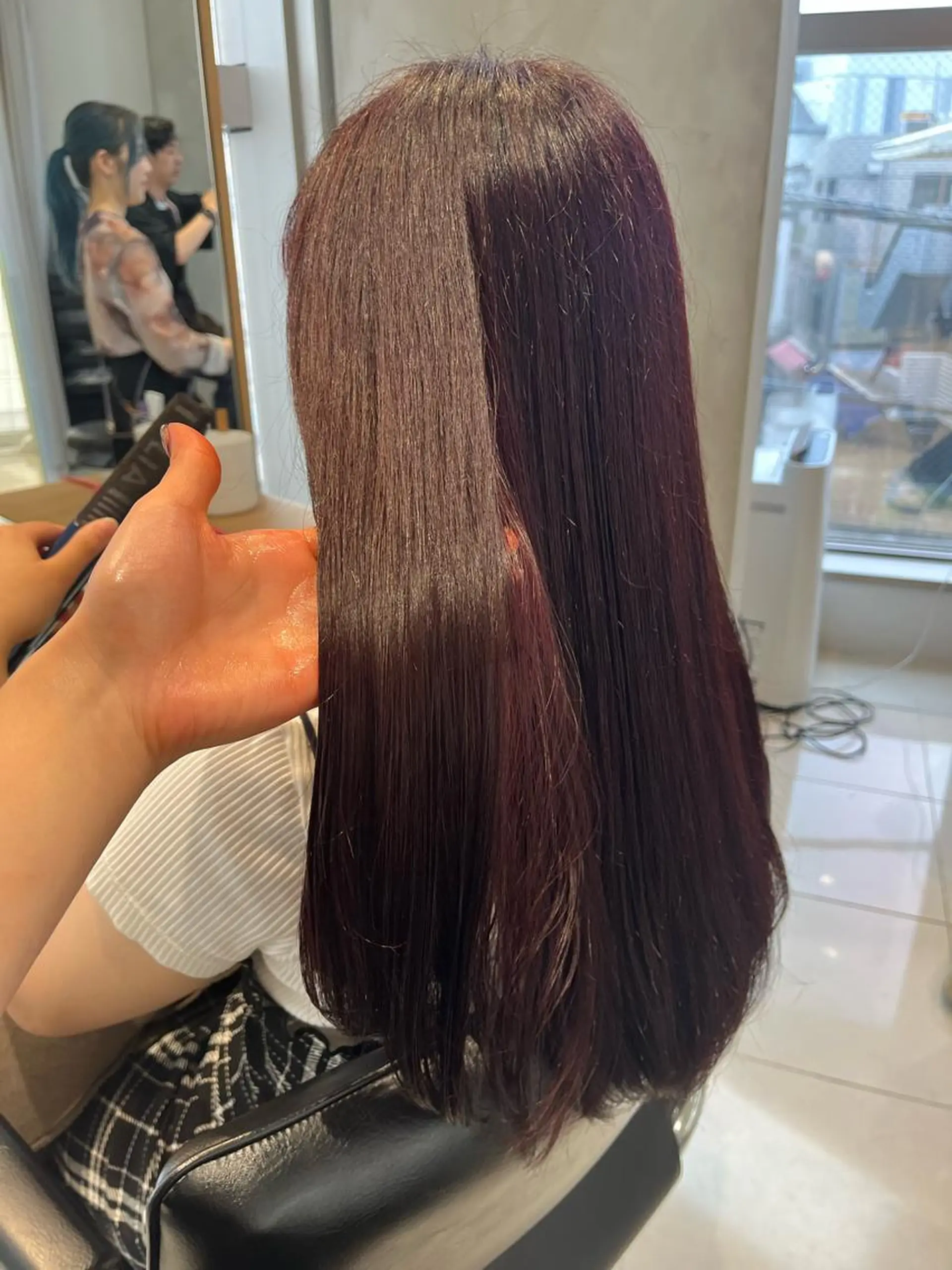 ロング カラー ヘアアレンジ 黒髪 ブリーチ ケアブリーチ カシス ディープラベンダー ヘアカラー トリートメント ヘアセット stylist ◎RUKI.のヘアスタイル