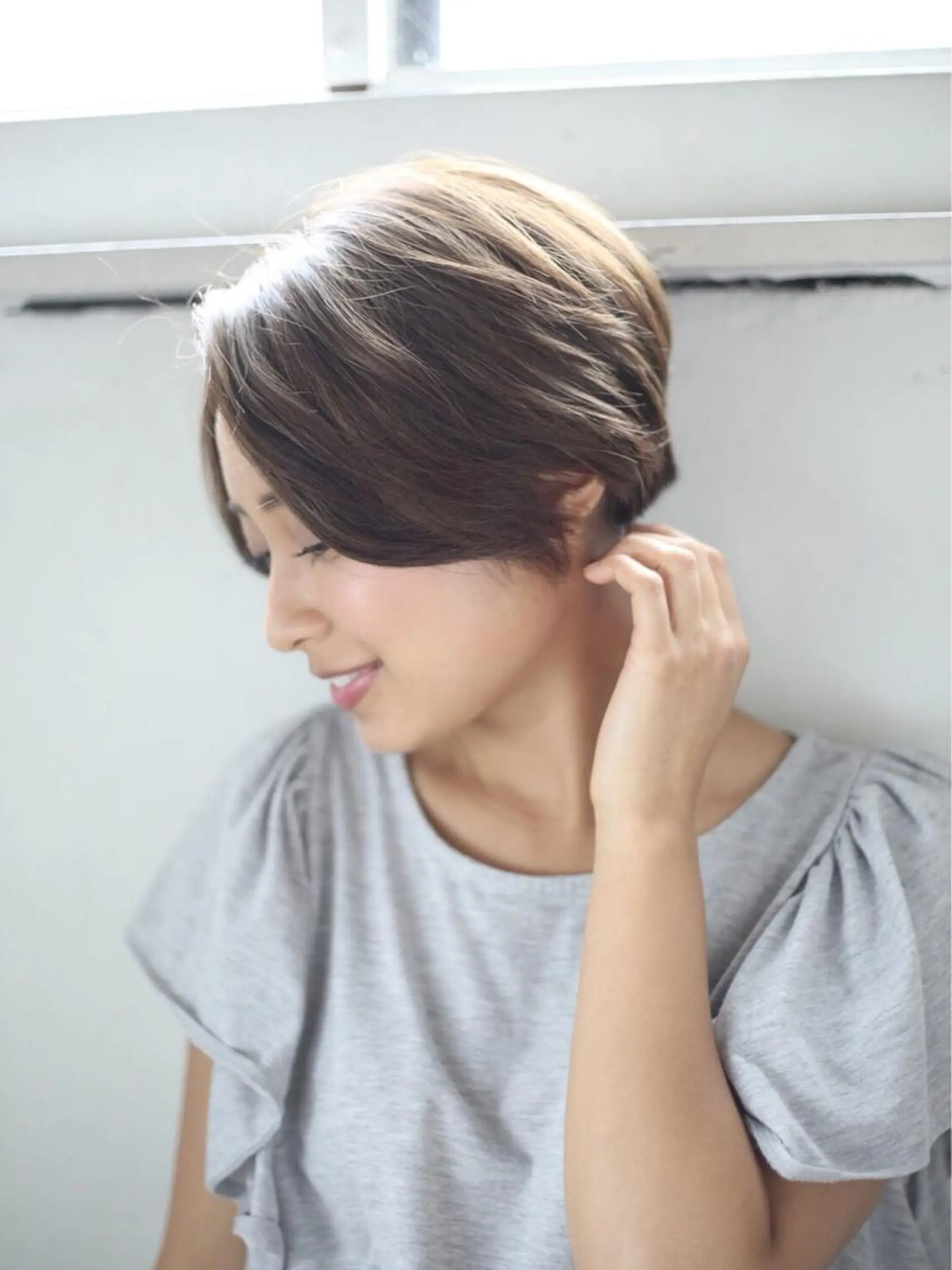 ショート カラー パーマ 野崎 ひかりのヘアスタイル