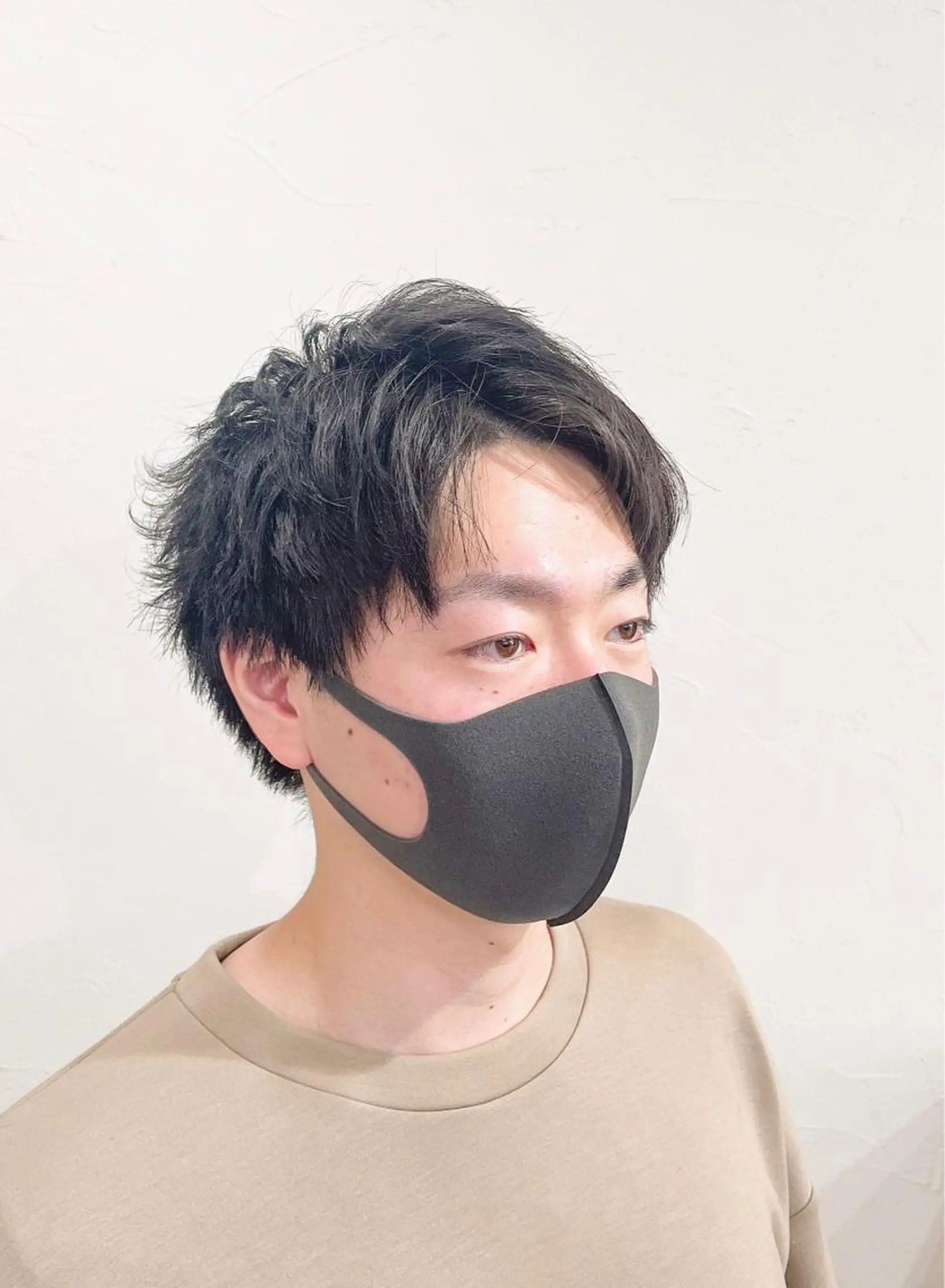 ショート メンズ アップバング メンズ就活ヘア 刈り上げ カット かんばら りょーいのヘアスタイル