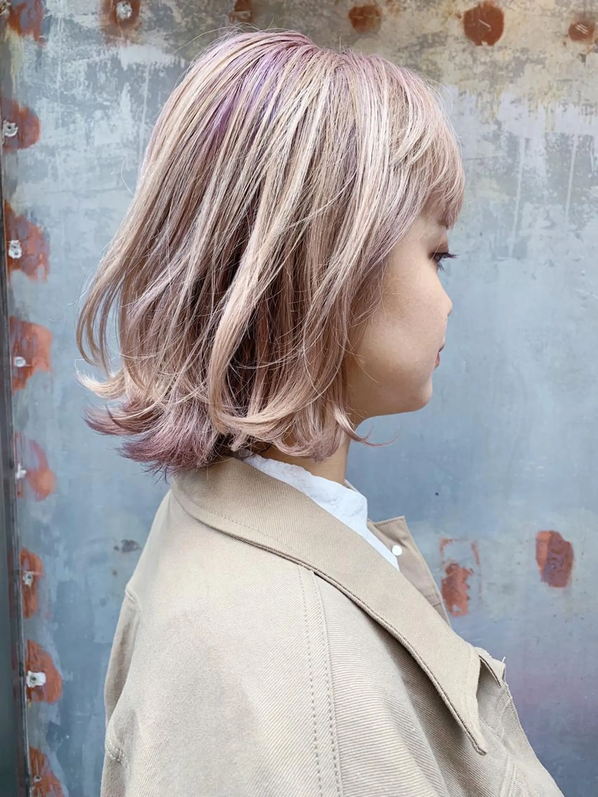 ミディアム カラー ベージュカラー ホワイトベージュ カット ヘアカラー トリートメント ヘアセット ブリーチカラーNo. 1🌈 RYOGAのヘアスタイル
