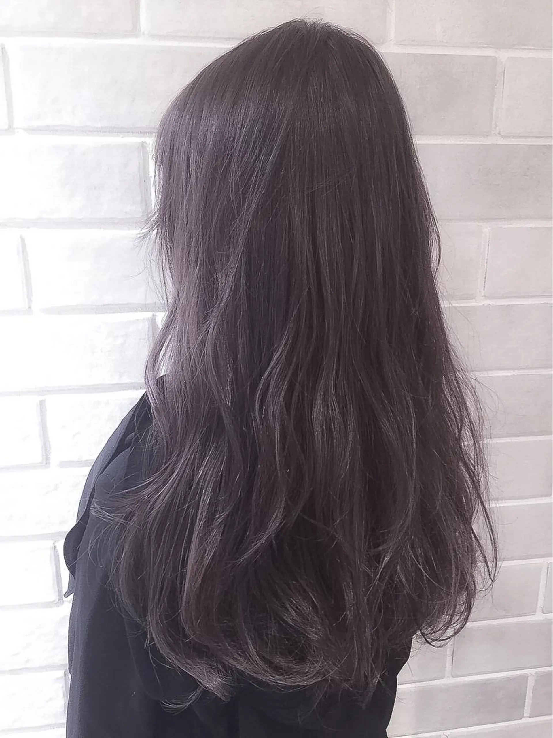 ロング カラー ブリーチ グレージュ パープルカラー パープルグレージュ 韓国系ダブルカラー✨ ハイライト専門✨春日のヘアスタイル