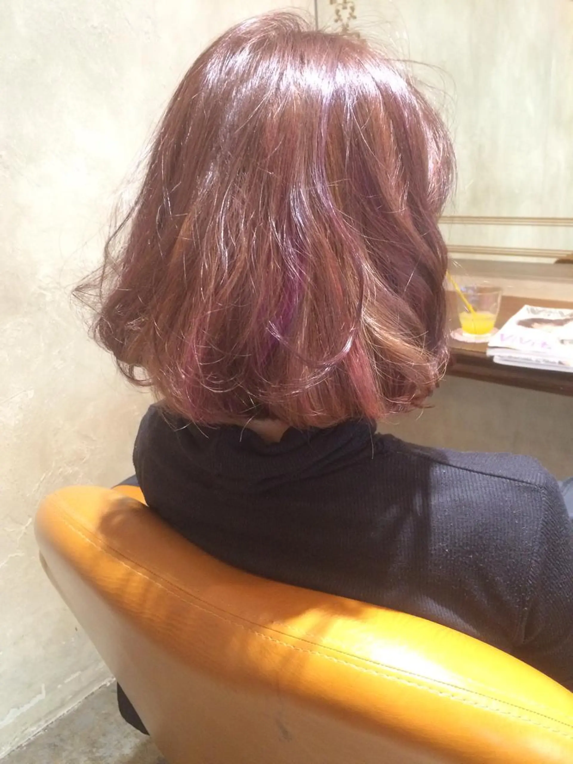 ショート カラー ハイライトカラー ピンクカラー ハイライト 高比良 剛のヘアスタイル