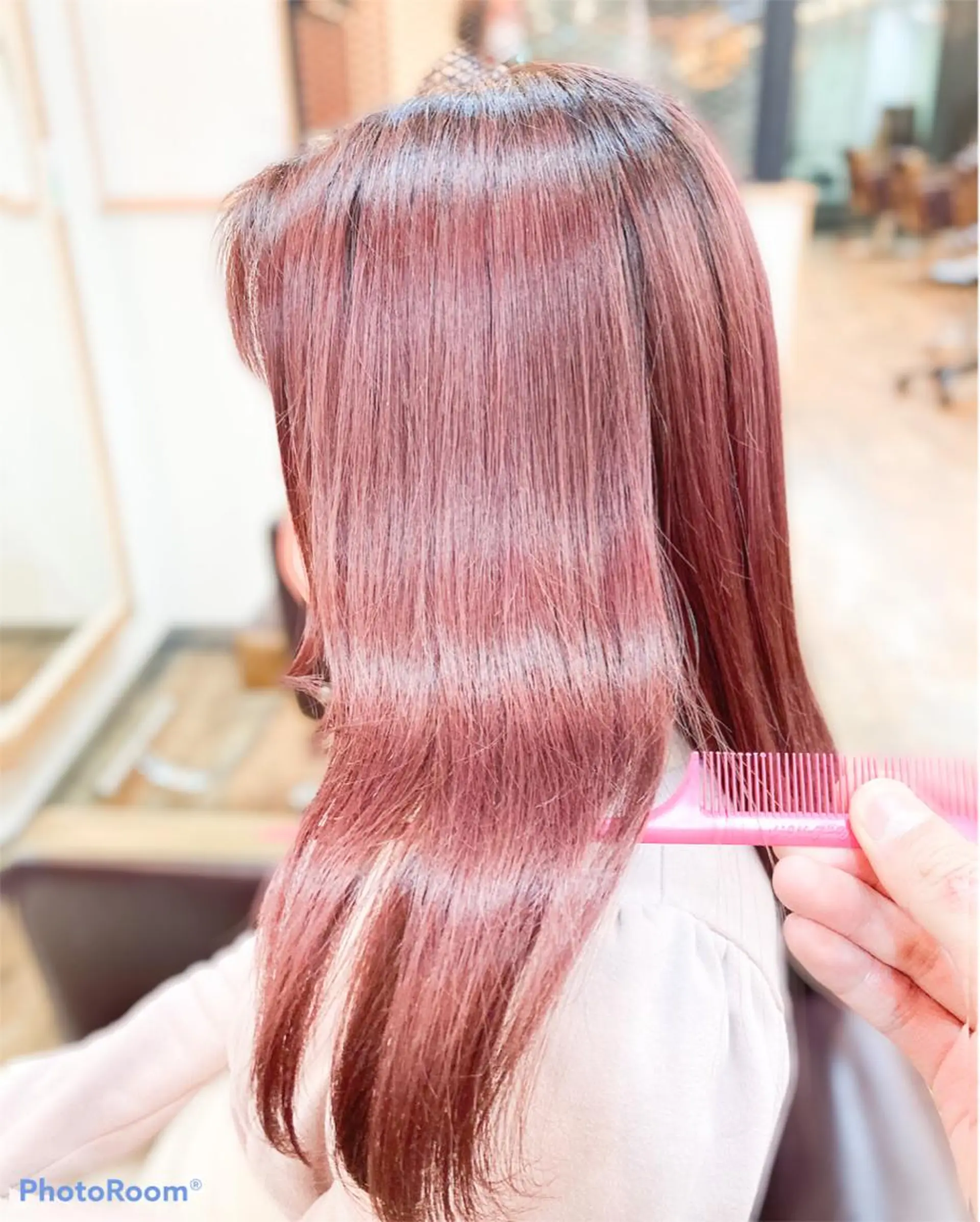 ロング ハイライト 髪質改善 韓国風ヘア レイヤーカット カット ヘアカラー トリートメント 絹髪に小顔レイヤー KASHIのヘアスタイル