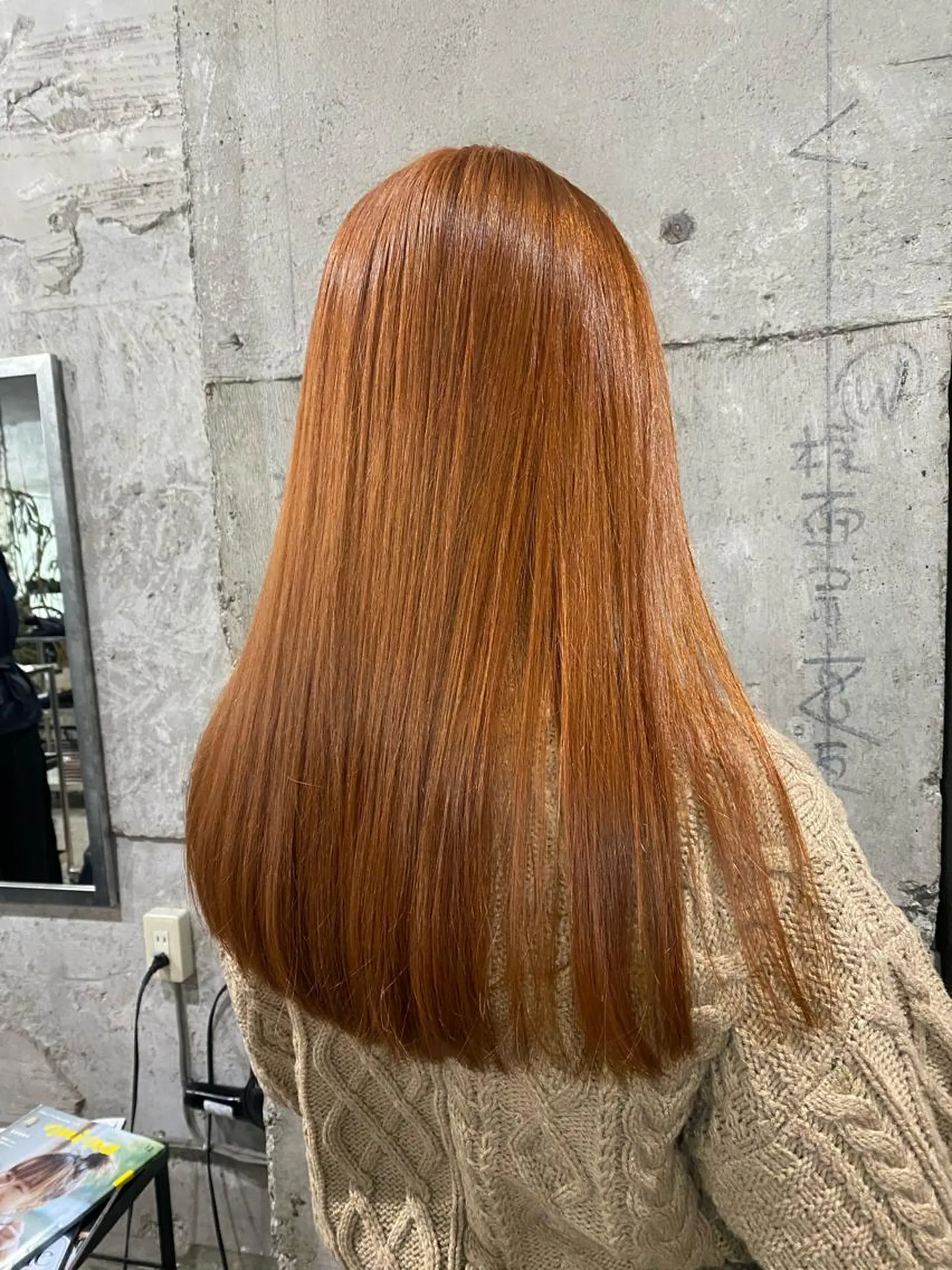ミディアム カラー ヘアアレンジ オレンジ ヘアカラー ［似合わせヘア］ ✂︎OGURO✂︎のヘアスタイル