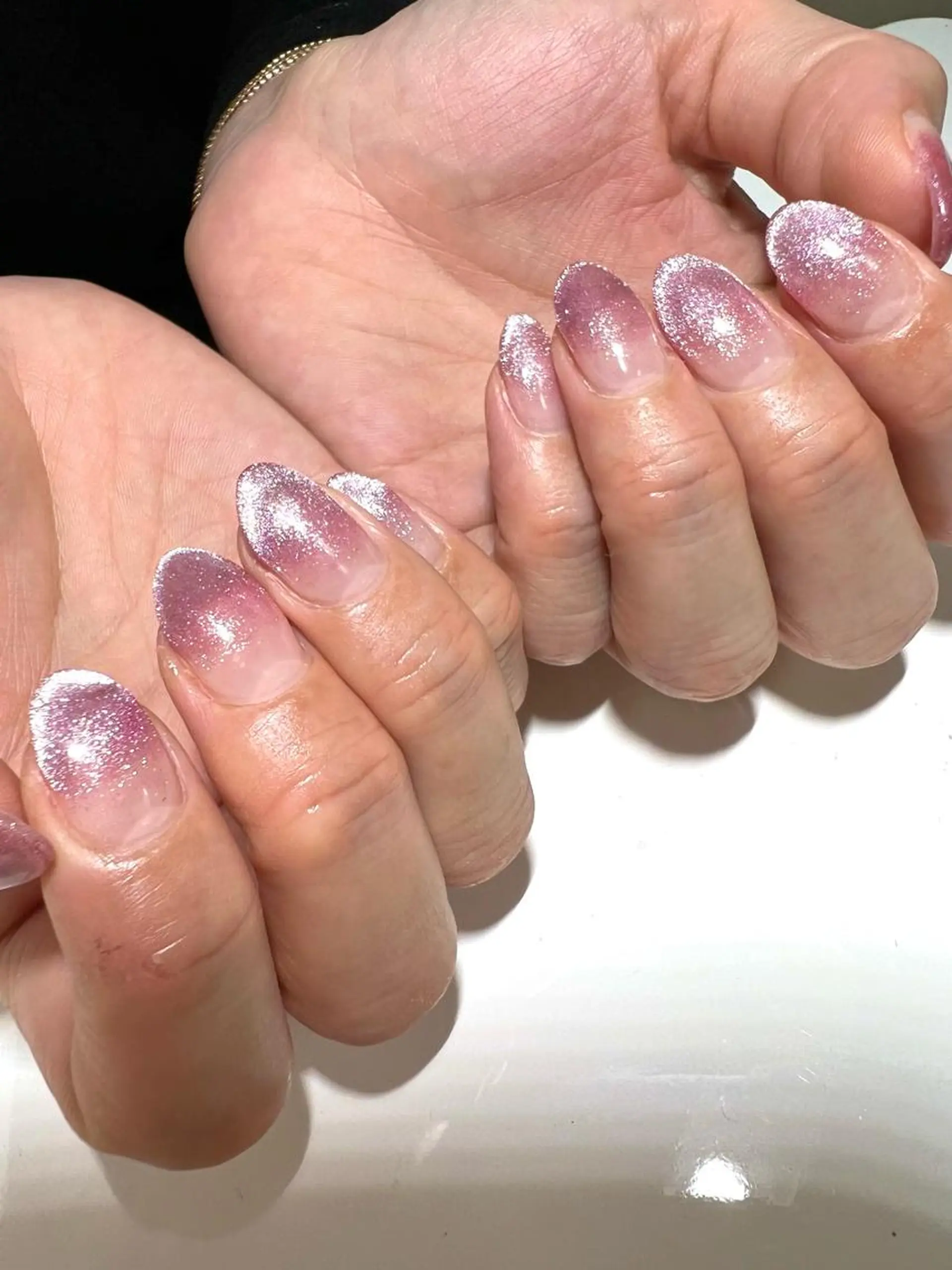 ネイル アートネイル ジェルネイル グラデーション ロングネイル マグネットネイル ハンドネイル clover nailのネイルデザイン