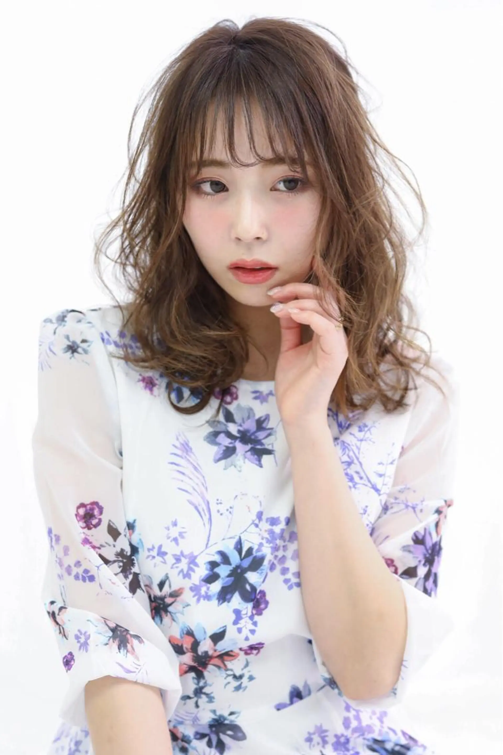 セミロング カラー バレイヤージュ ブリーチ ダブルカラー グラデーションカラー ハイライトカラー hair salon mementoのヘアスタイル
