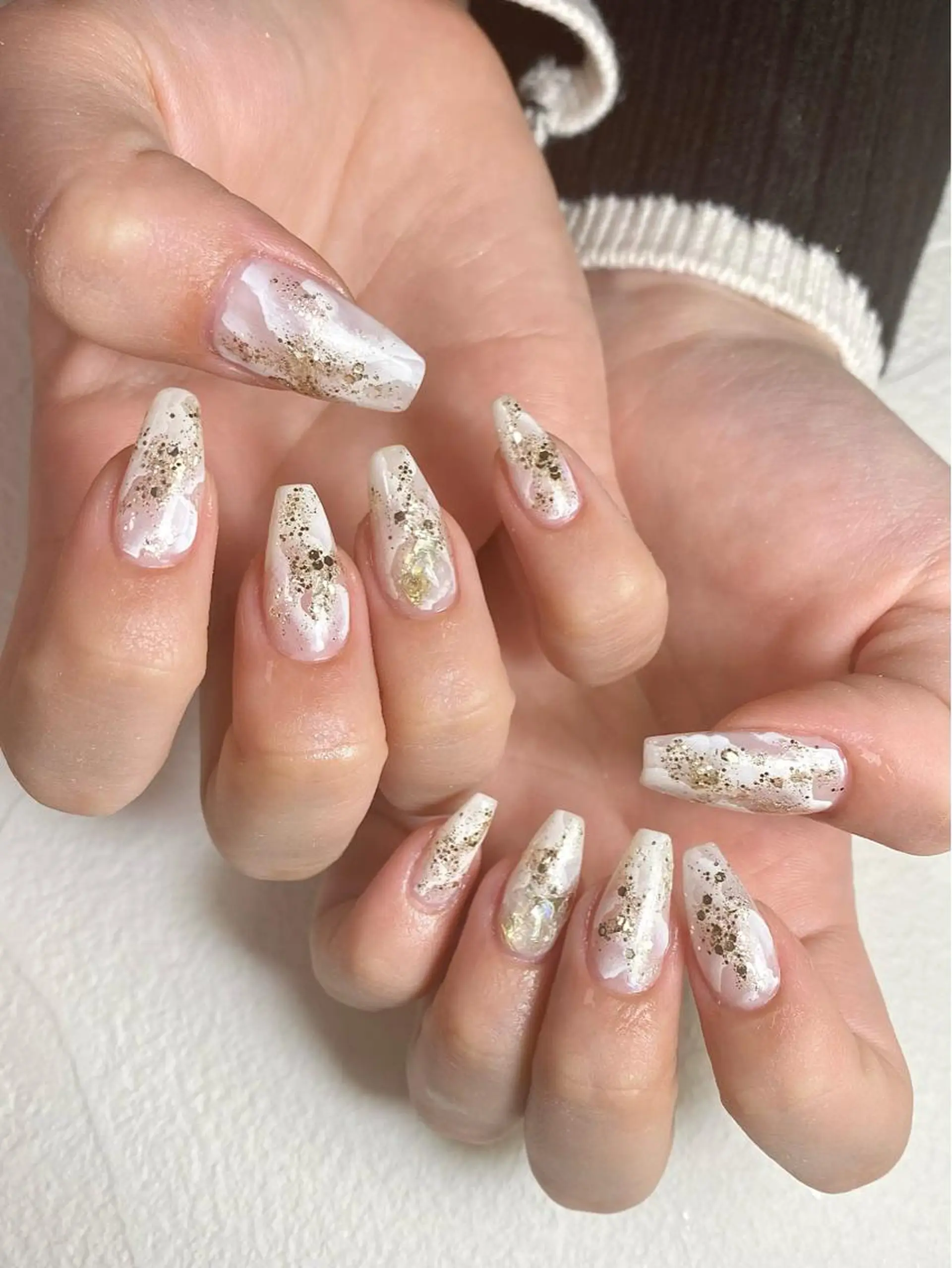 ネイル ジェルネイル 大理石ネイル(マーブル) ニュアンスネイル ✾ NailRoom Latina🌻💓のネイルデザイン