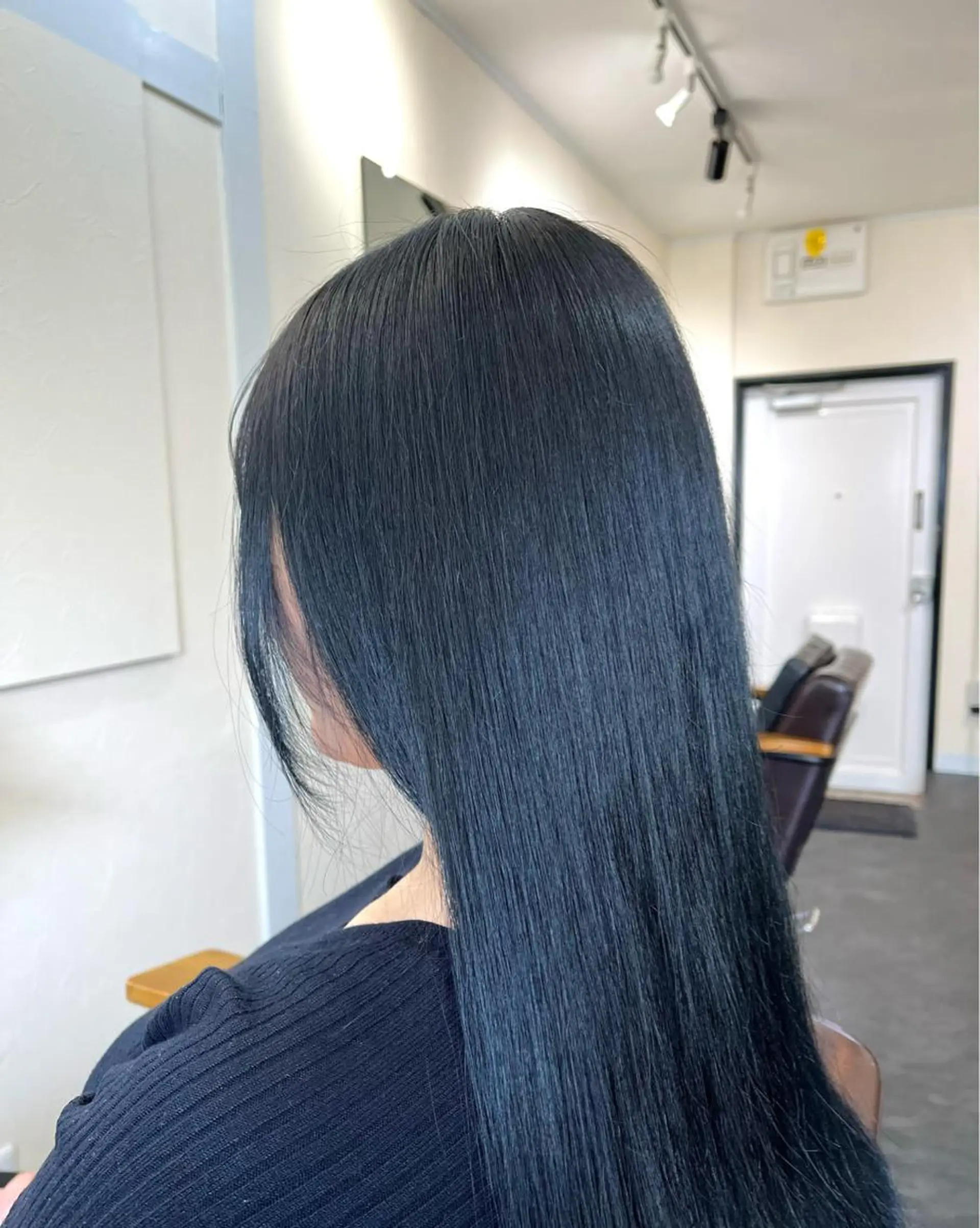ロング カラー 黒髪 ブルーカラー ブルーブラック ヘアカラー トリートメント wavi hair所属・後藤 ユウキ/髪質改善🫧のヘアスタイル
