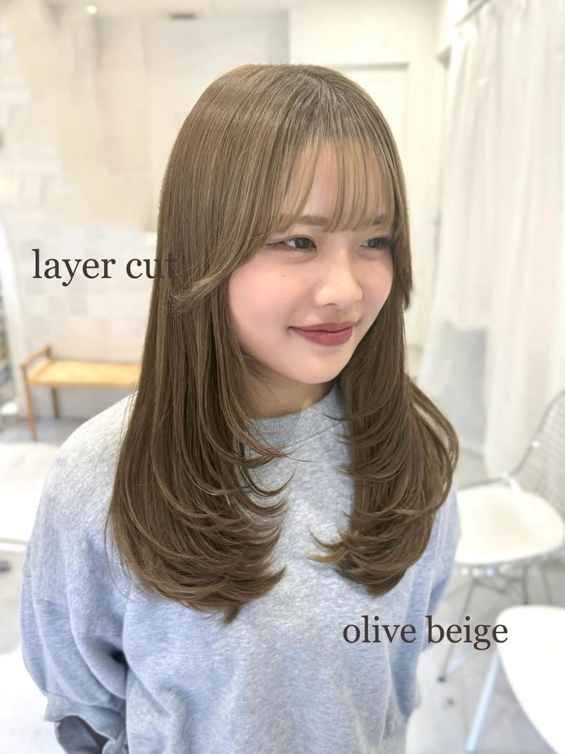 セミロング カット ヘアカラー トリートメント 韓国ヘア ‎🤍KANA🎀のヘアスタイル