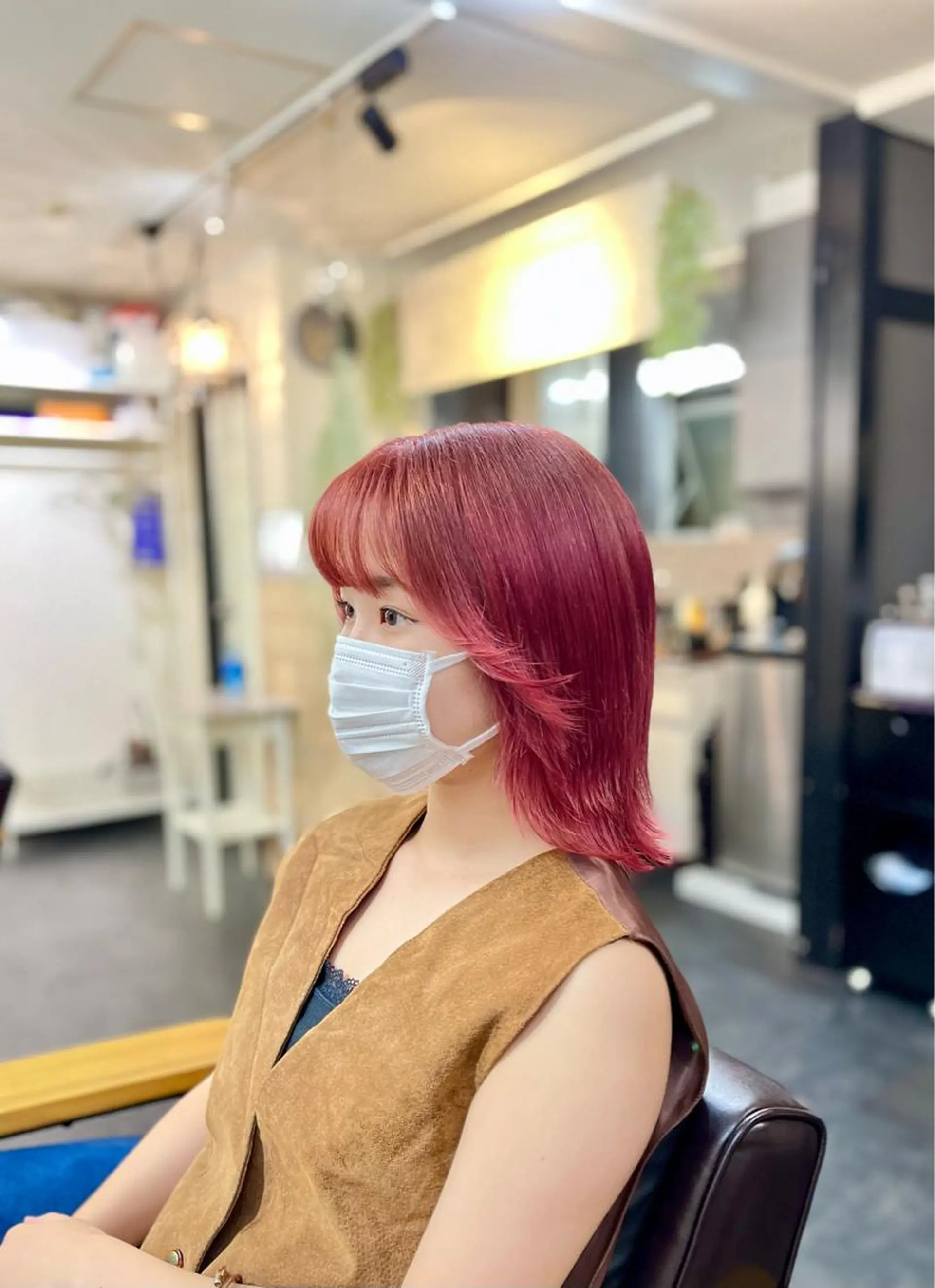 ミディアム カラー ブリーチ ピンクカラー ヘアカラー トリートメント wavi hair所属・後藤 ユウキ/髪質改善🫧のヘアスタイル