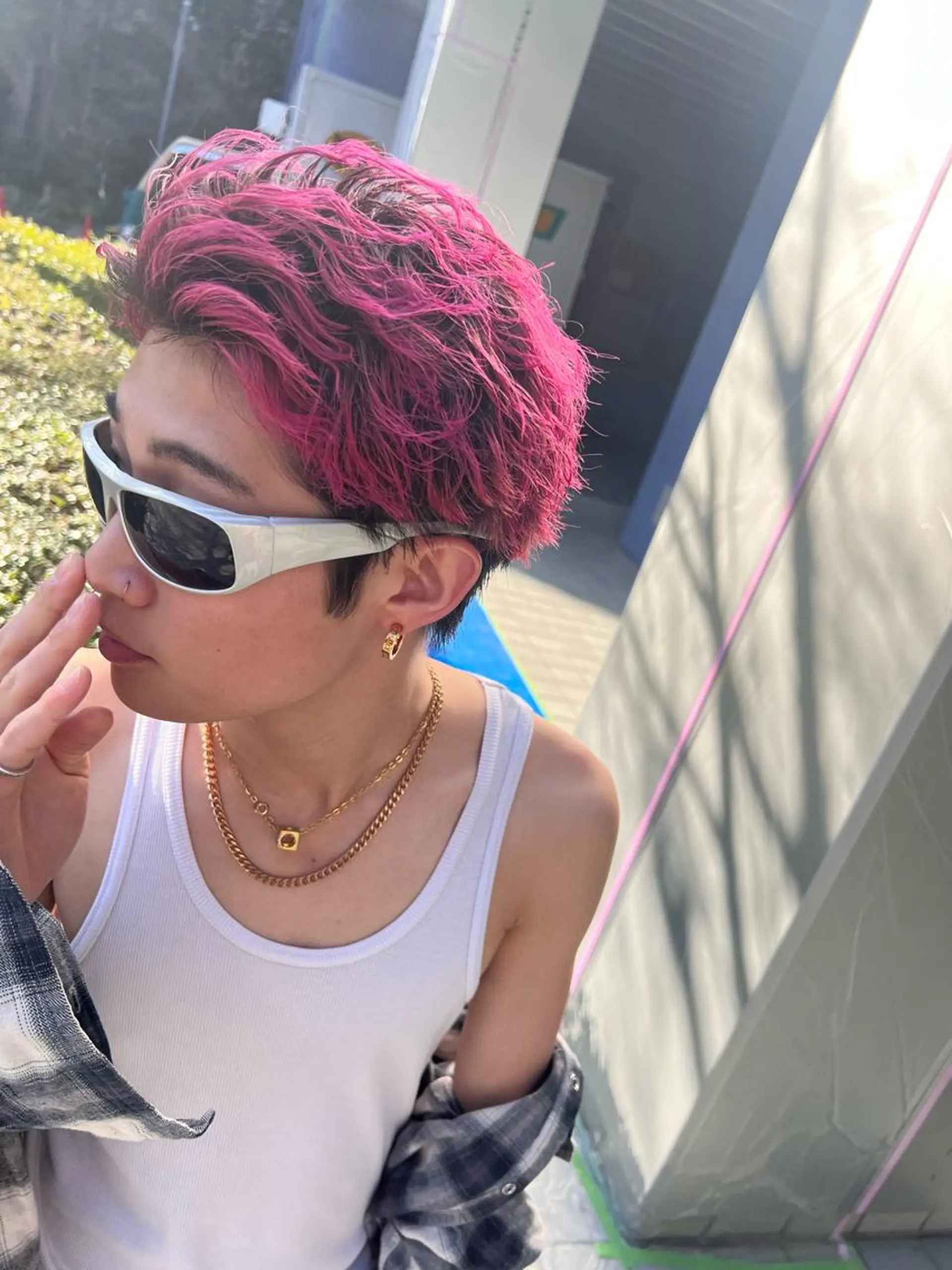 カラー パーマ メンズ メンズブリーチ フェードカット メンズパーマ 学生（メンズ向け） スキンフェード カット ヘアカラー パーマ L PLACE所属・L PLACE 丸山一希のヘアスタイル