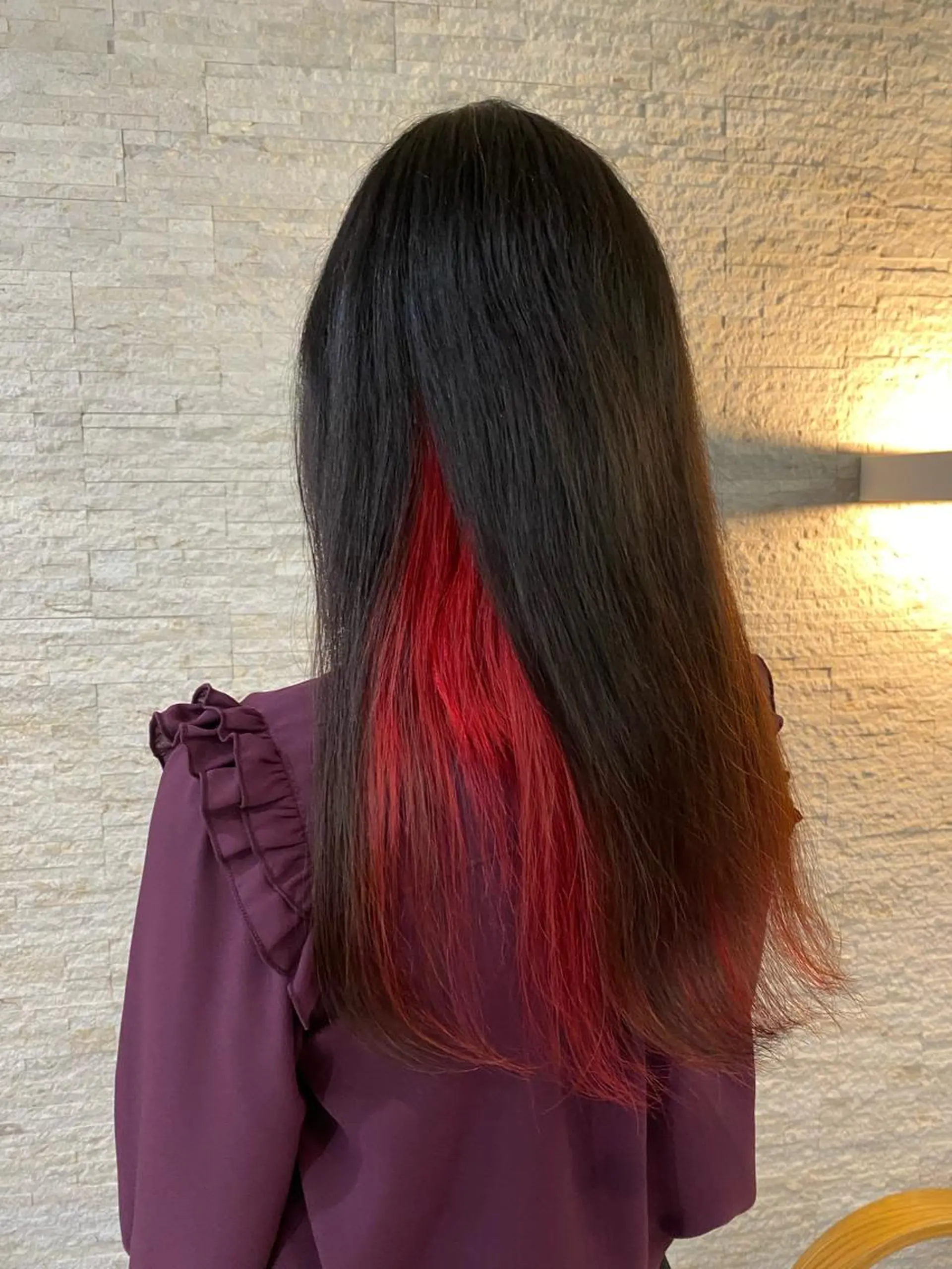 ロング カラー ブリーチ ブラウンカラー ダブルカラー インナーカラー レッドカラー Agu hair TENOE大宮氷川参道店所属・☀️透明感艶感カラー 増田魁土☀️のヘアスタイル