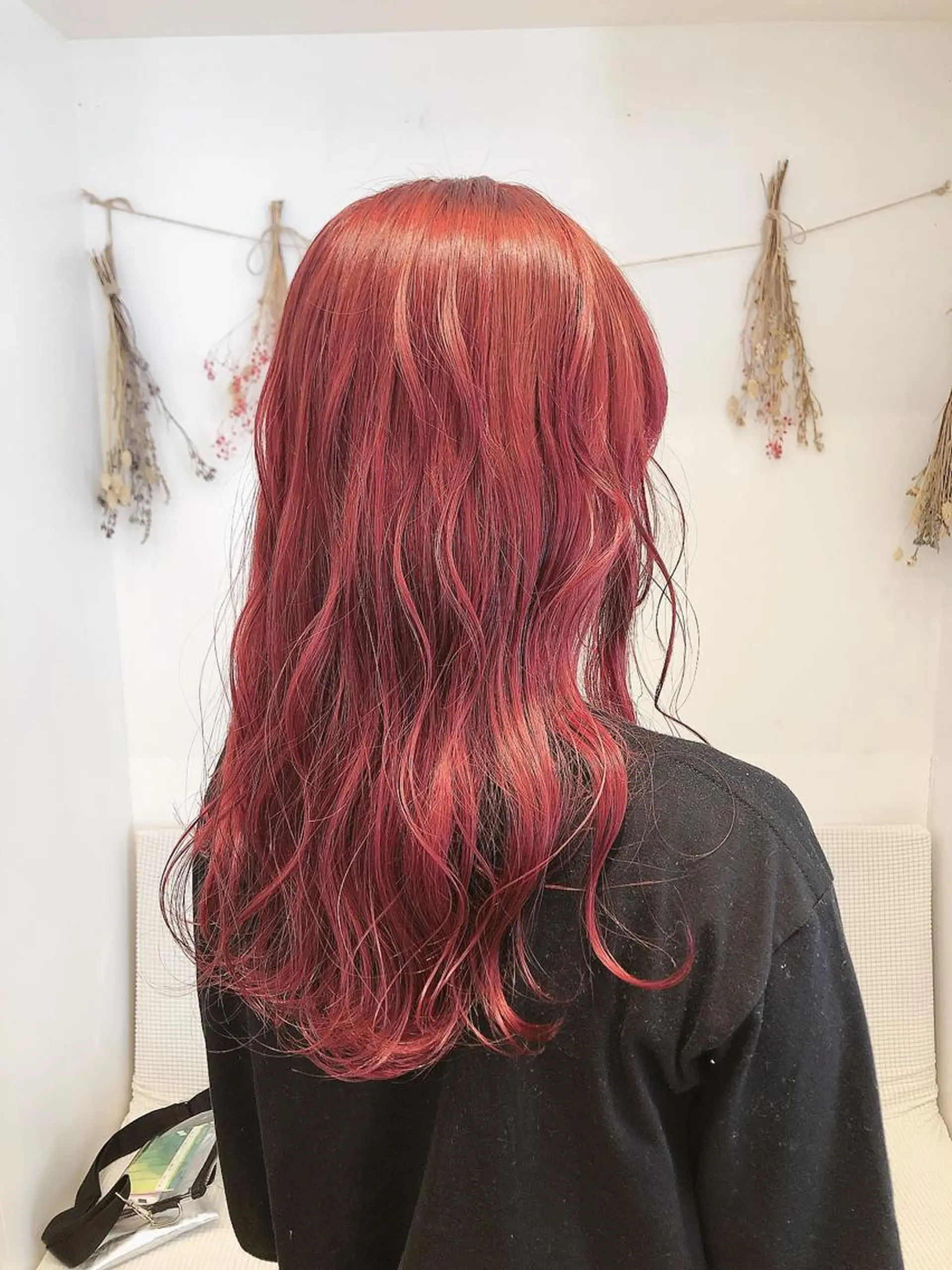 ロング カラー レッドカラー はだゆうき @hadadan08のヘアスタイル