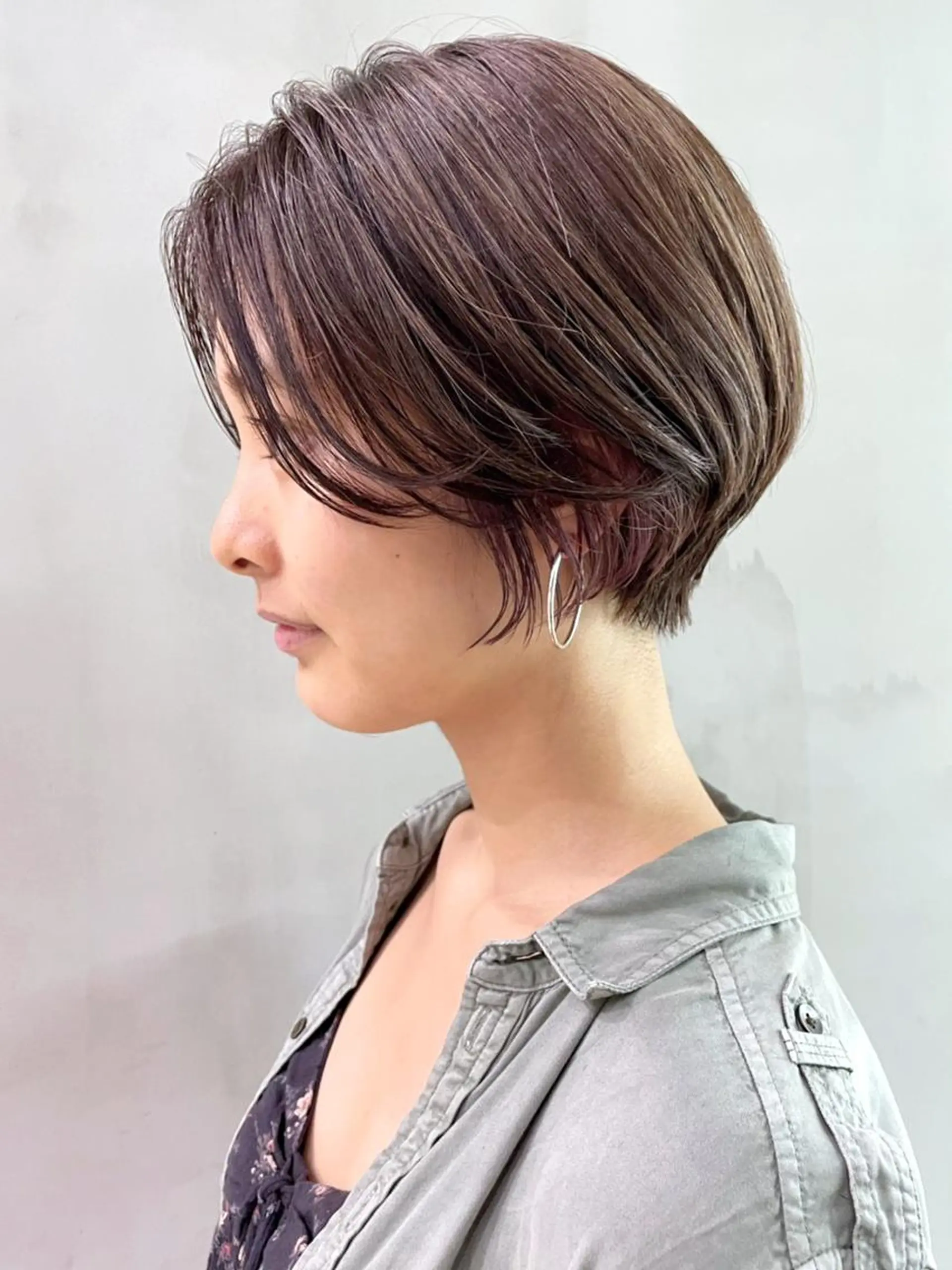 ショート カラー パーマ ヘアアレンジ ショートボブ ボブ ショートヘア ITbyALBUM 藤沢店のヘアスタイル