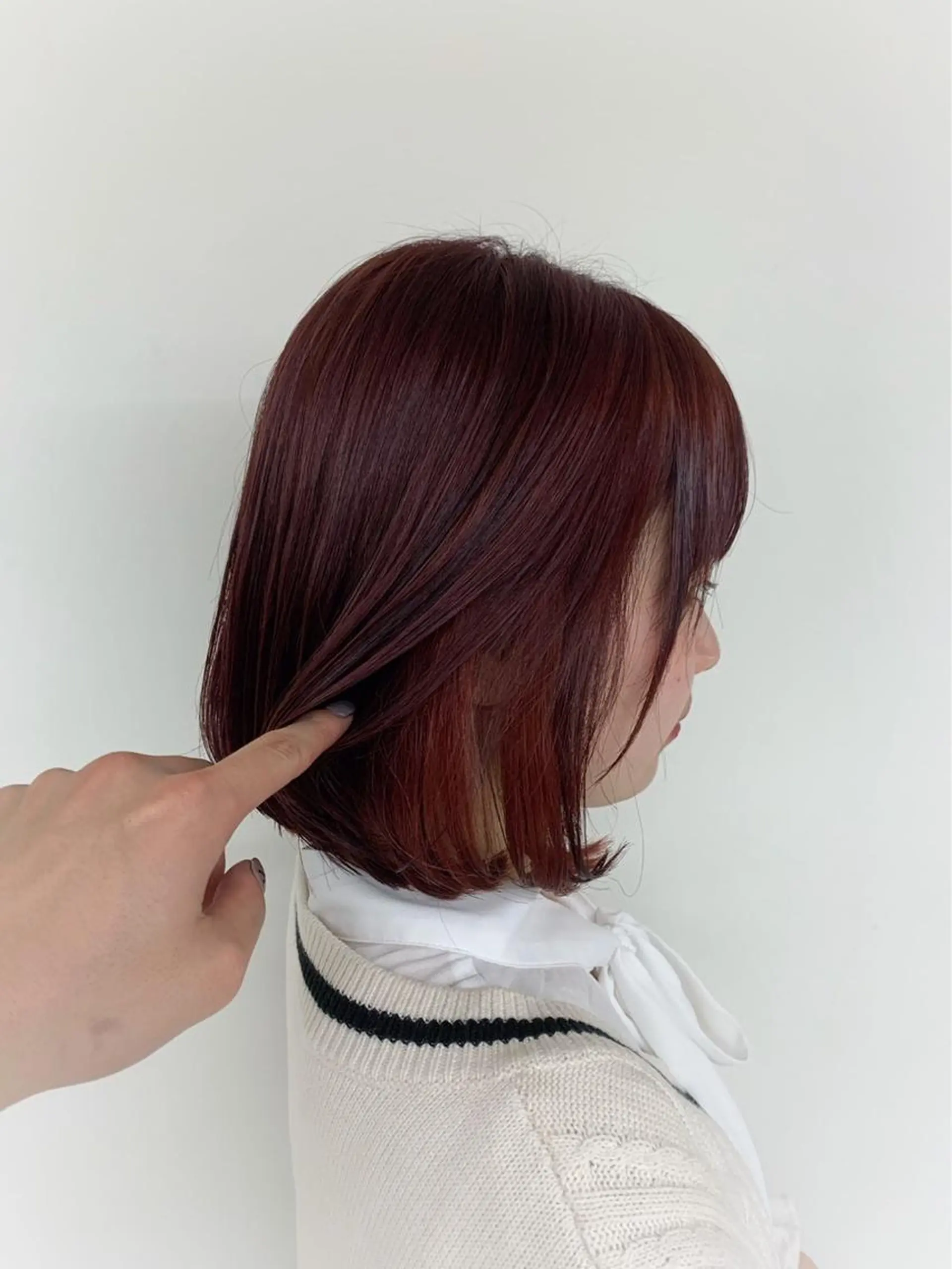 ショート カラー レッドカラー 藤原 侑香のヘアスタイル