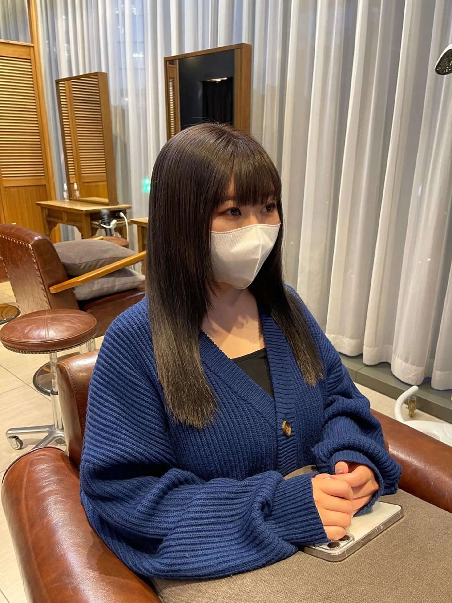 セミロング ピンクブラウン くびれヘア 髪質改善 韓国風ヘア 縮毛矯正 艶カラー/艶髪矯正 LOANA鈴木のヘアスタイル