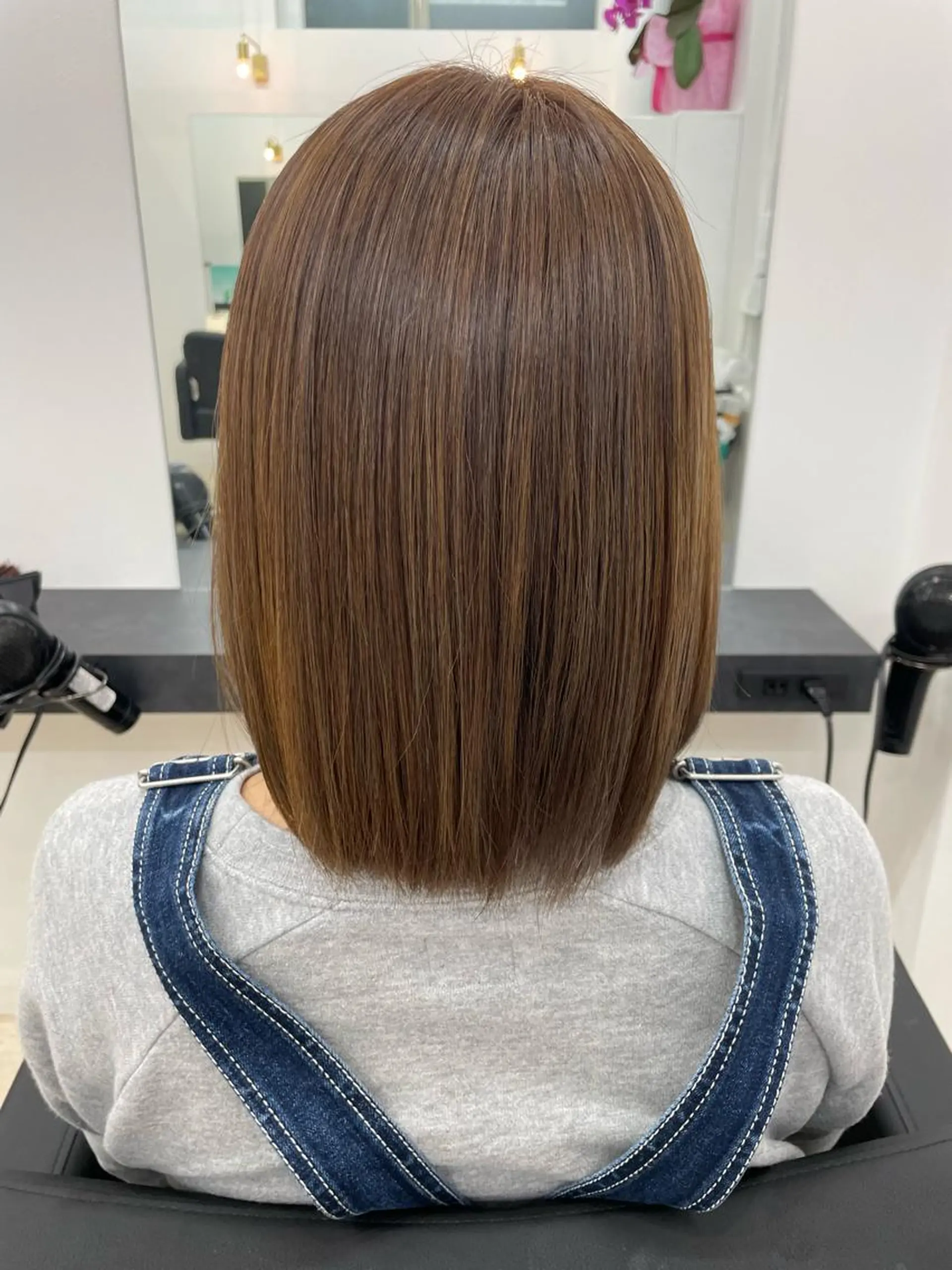 ミディアム カラー ヘアアレンジ ハイライトカラー ハイライト like みやびのヘアスタイル