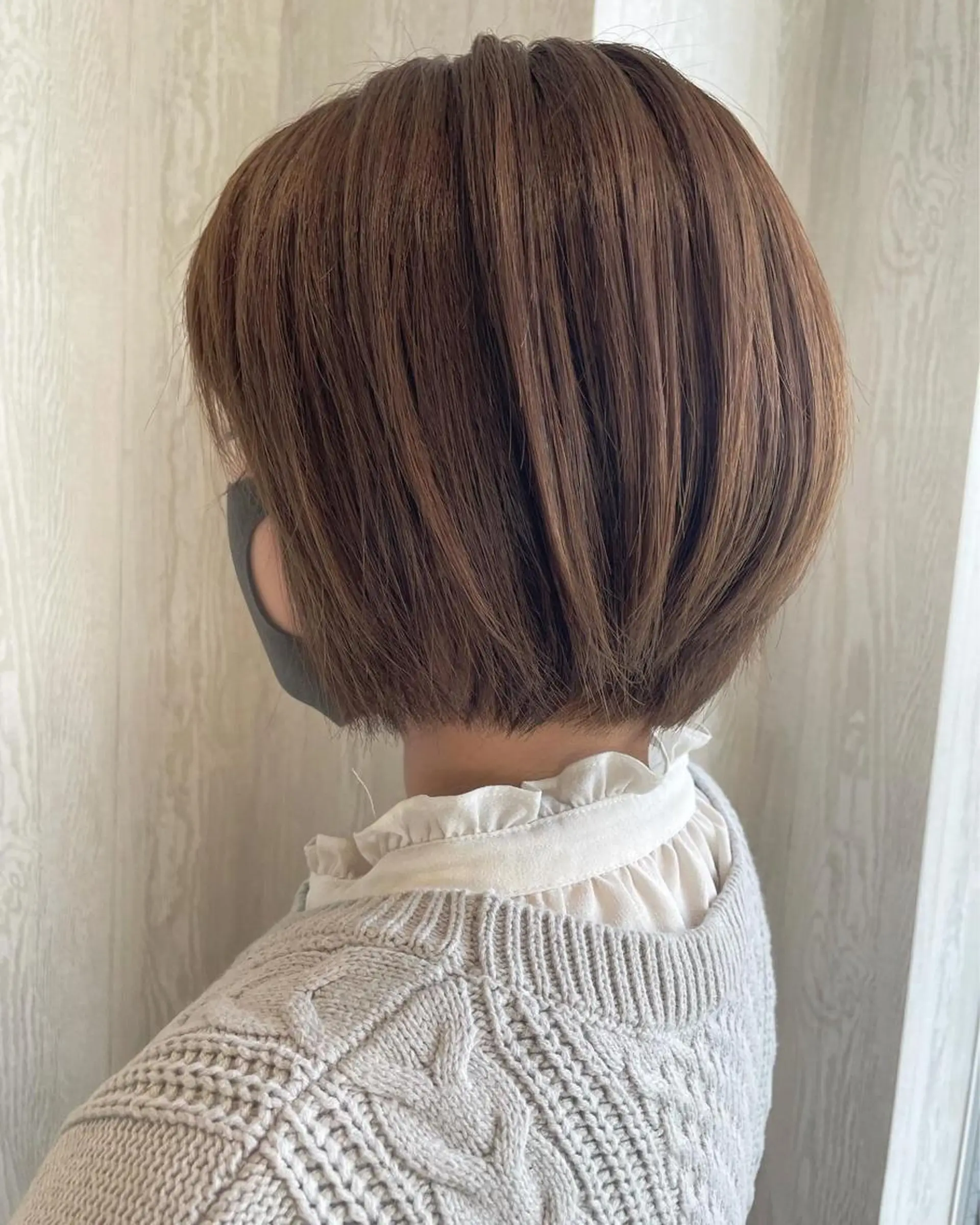ショート カラー アッシュ ベージュカラー ケアカラー 透明感カラー ボブ カット ヘアカラー トリートメント 河合秀明/ハイライト /インナーカラーのヘアスタイル
