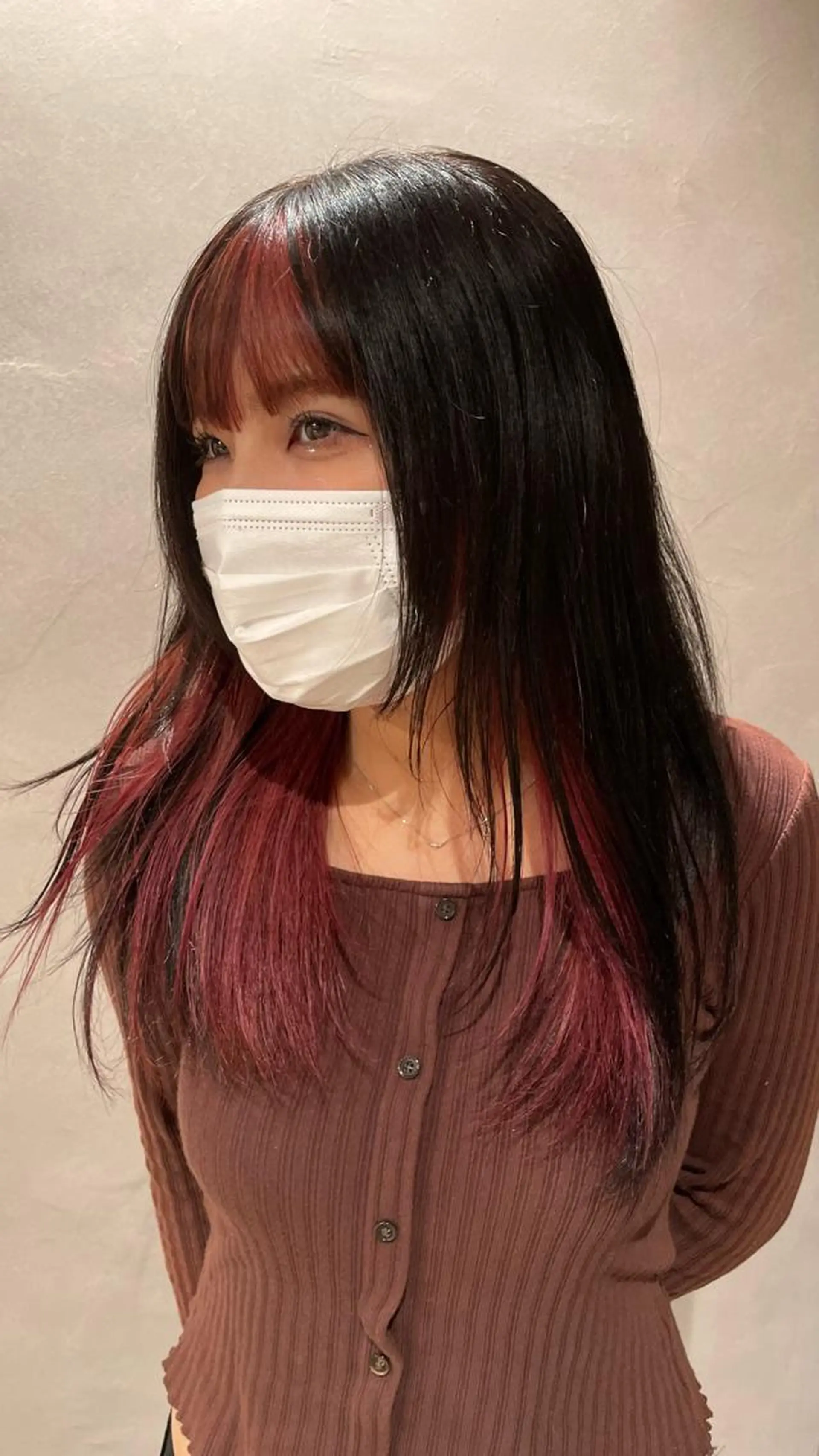 セミロング セミロングパーマ ミストバング 髪質改善 縮毛矯正 トリートメント 脇野 茉優のヘアスタイル