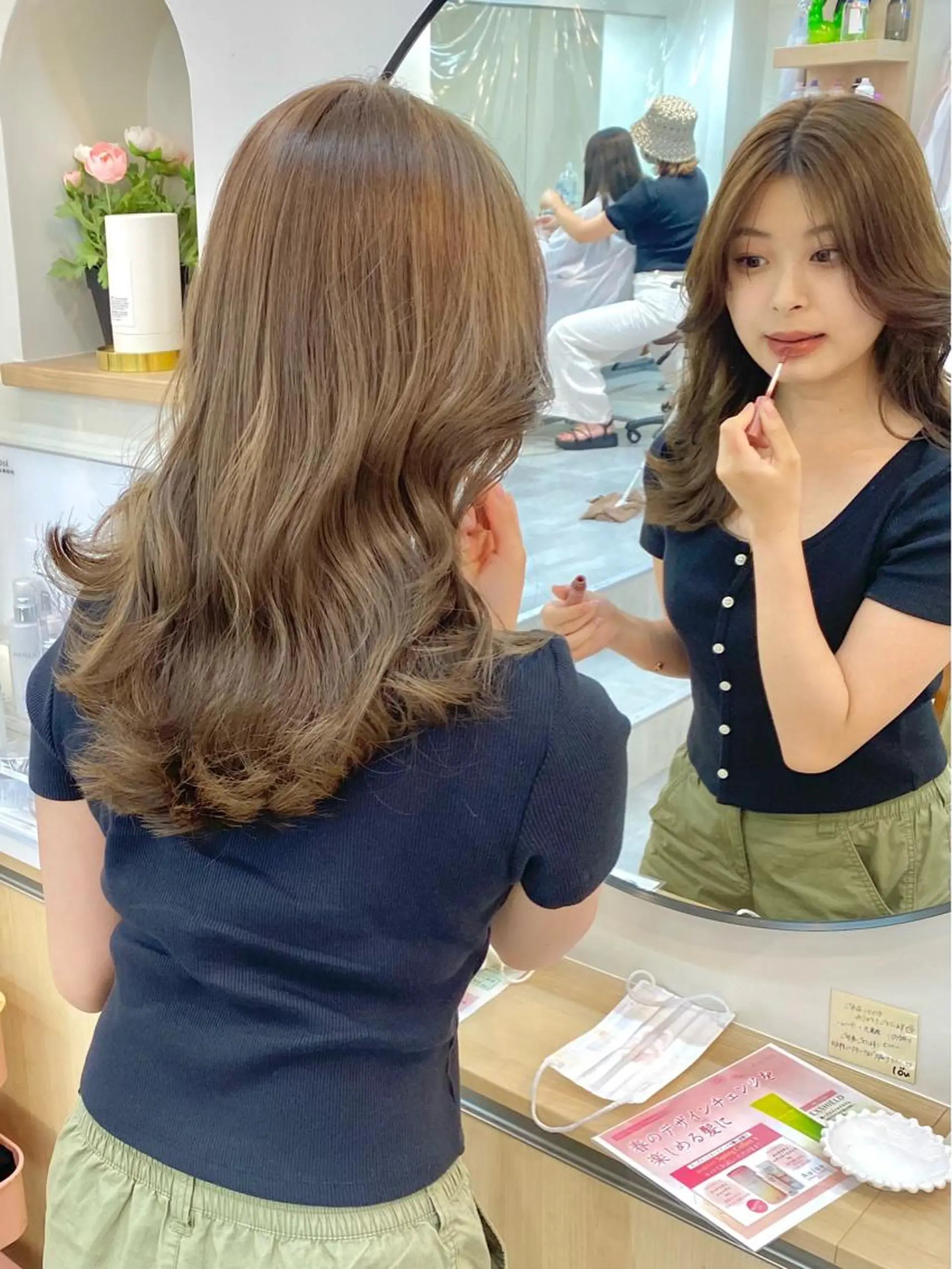 セミロング カラー ベージュカラー ヘアカラー トリートメント ヘアセット 💘カラー特化美容師 尾崎拓己のヘアスタイル