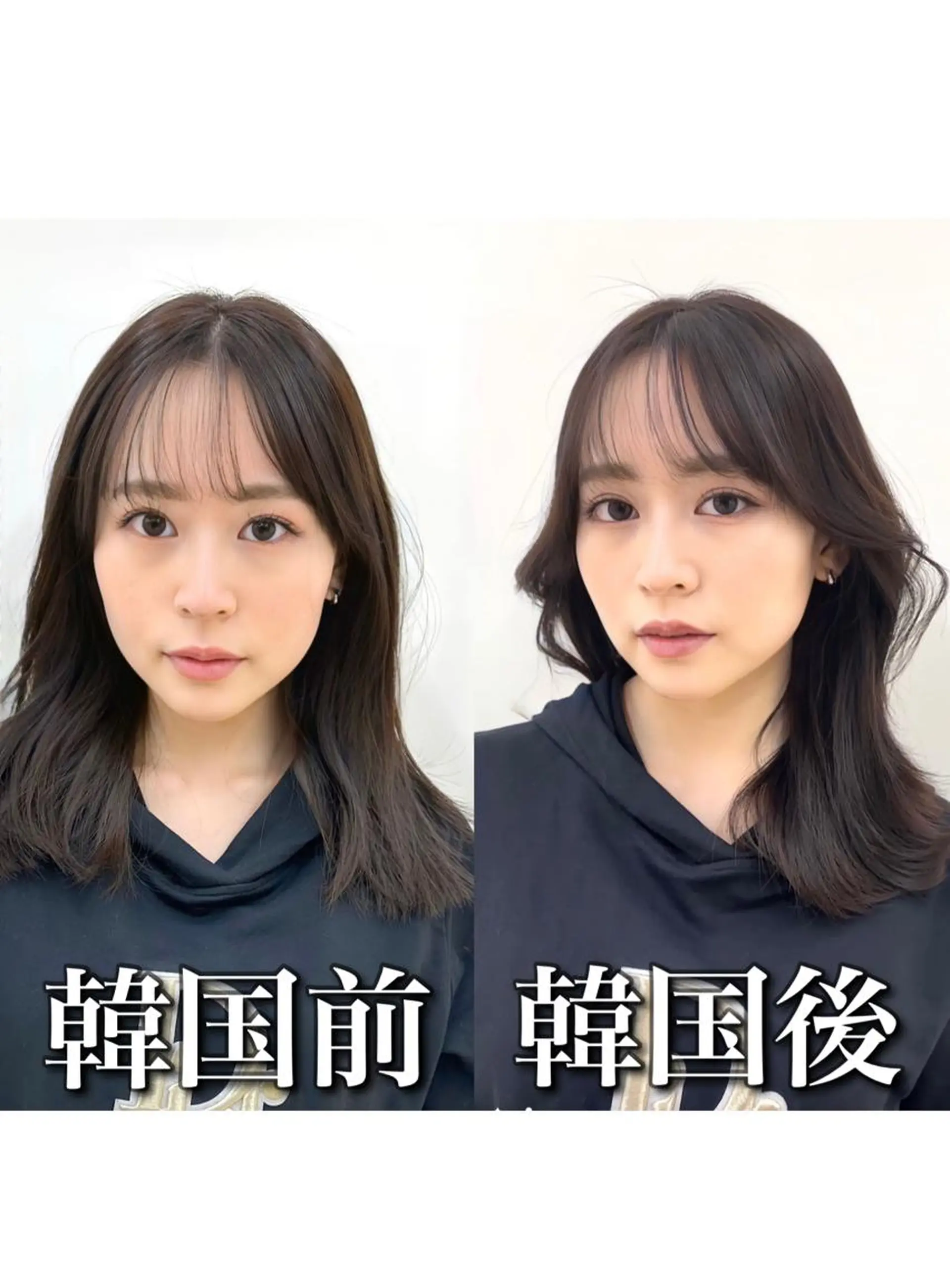 セミロング カラー エギョモリ 顔まわりレイヤー 顔周りカット ヨシンモリ 韓国風ヘア 顔周り特化/韓国ヘア /レイヤー/吉野幸大のヘアスタイル