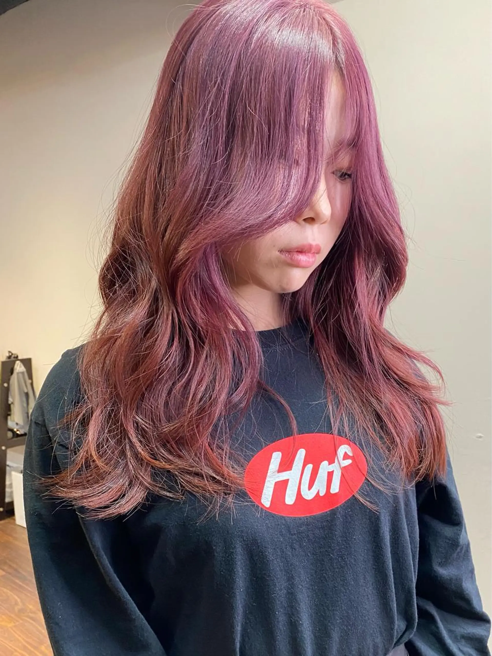 ロング カラー ヘアアレンジ ブリーチ ケアブリーチ ダブルカラー ハイトーンカラー ラベンダーカラー カット ヘアカラー トリートメント 韓国ヘア×髪質 改善🇰🇷シオリのヘアスタイル