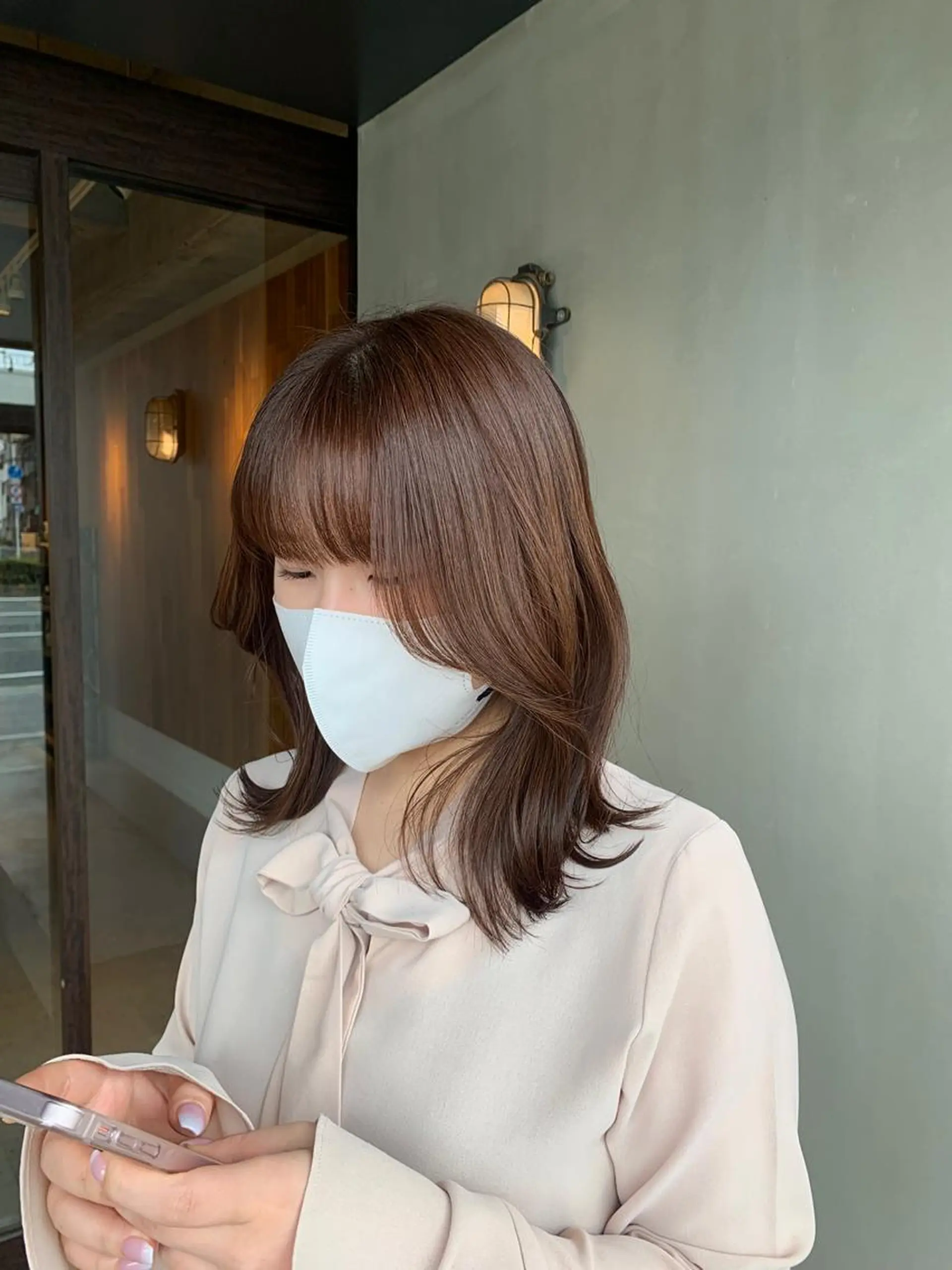 セミロング カラー カット ヘアカラー 福崎 真奈のヘアスタイル