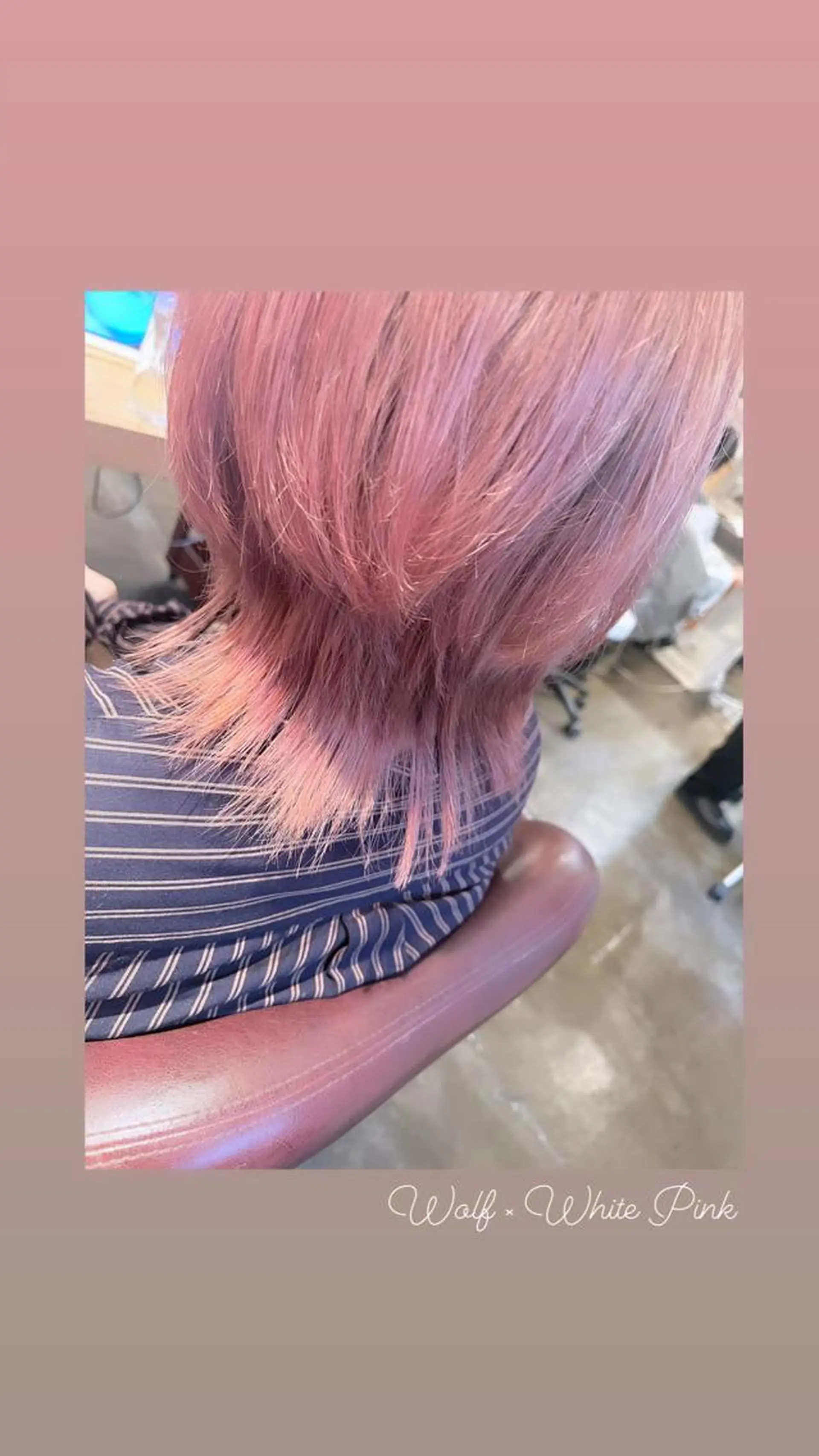 ミディアム カラー ブリーチ ピンクカラー ホワイトピンク ウルフカット カット ヘアカラー トリートメント ハイライト/インナー /ブリーチ/レイヤーのヘアスタイル