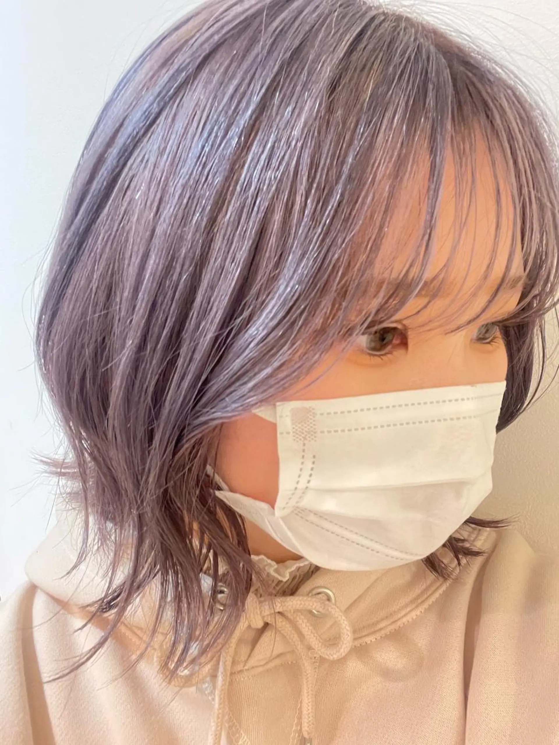 ミディアム カラー ブリーチ ハイトーンカラー パープルカラー シルバー ヘアカラー Lita所属・Lita たいちのヘアスタイル
