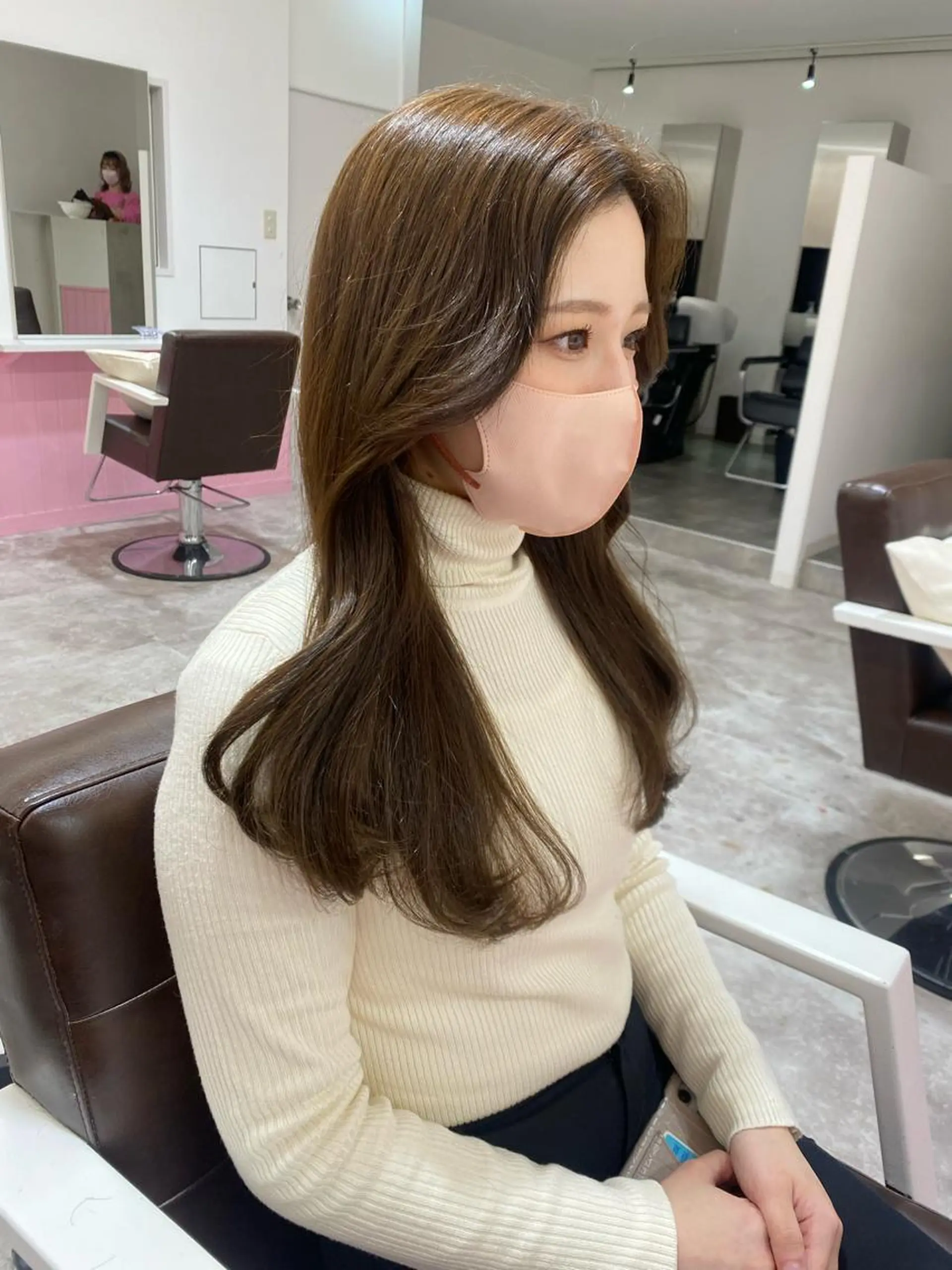 ロング カット ヘアカラー トリートメント 髪質改善韓国レイヤー SHIORI🦋のヘアスタイル