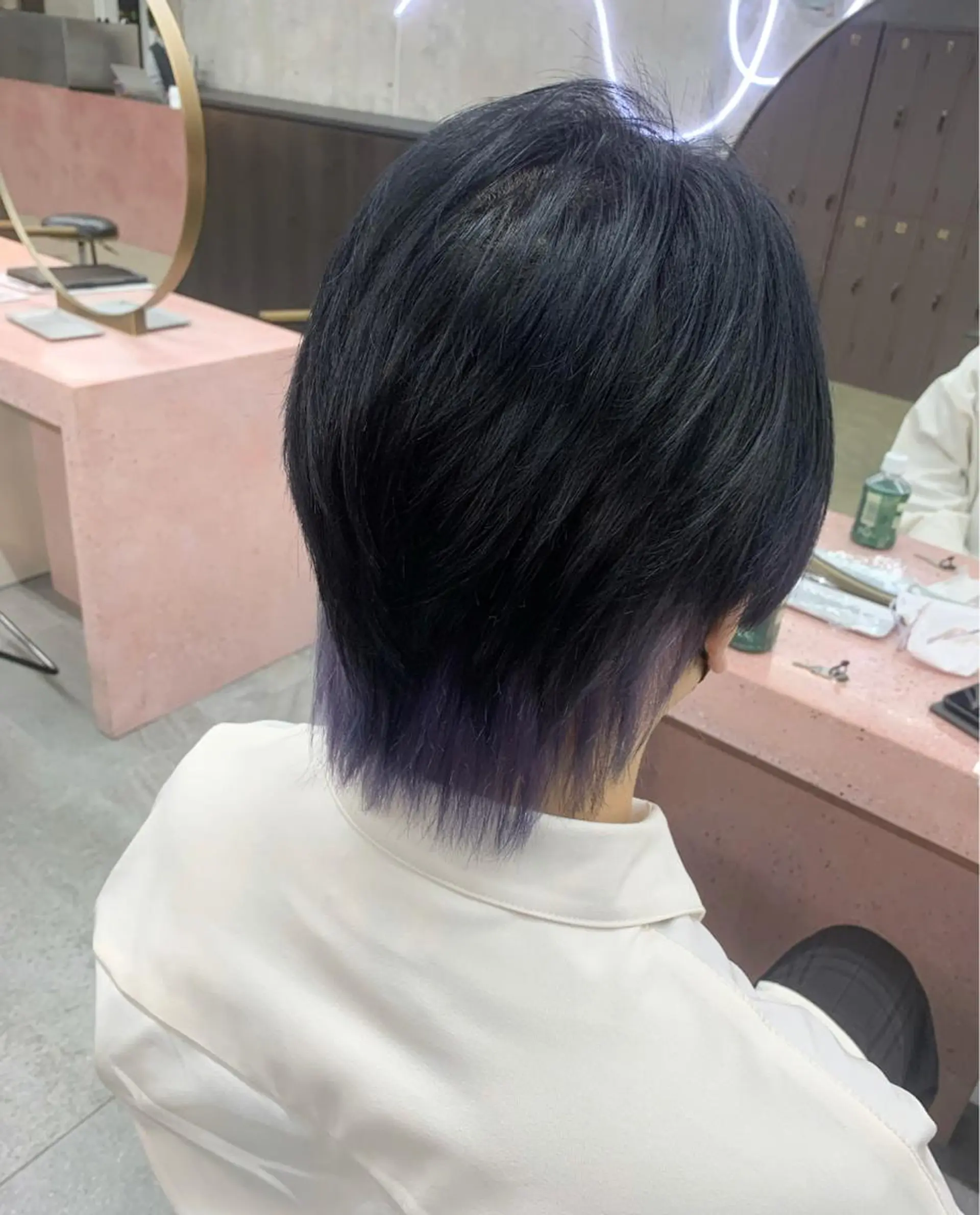 ショート カラー ブリーチ ラベンダーカラー 日韓レイヤー🇰🇷 艶カラー/ナカネのヘアスタイル